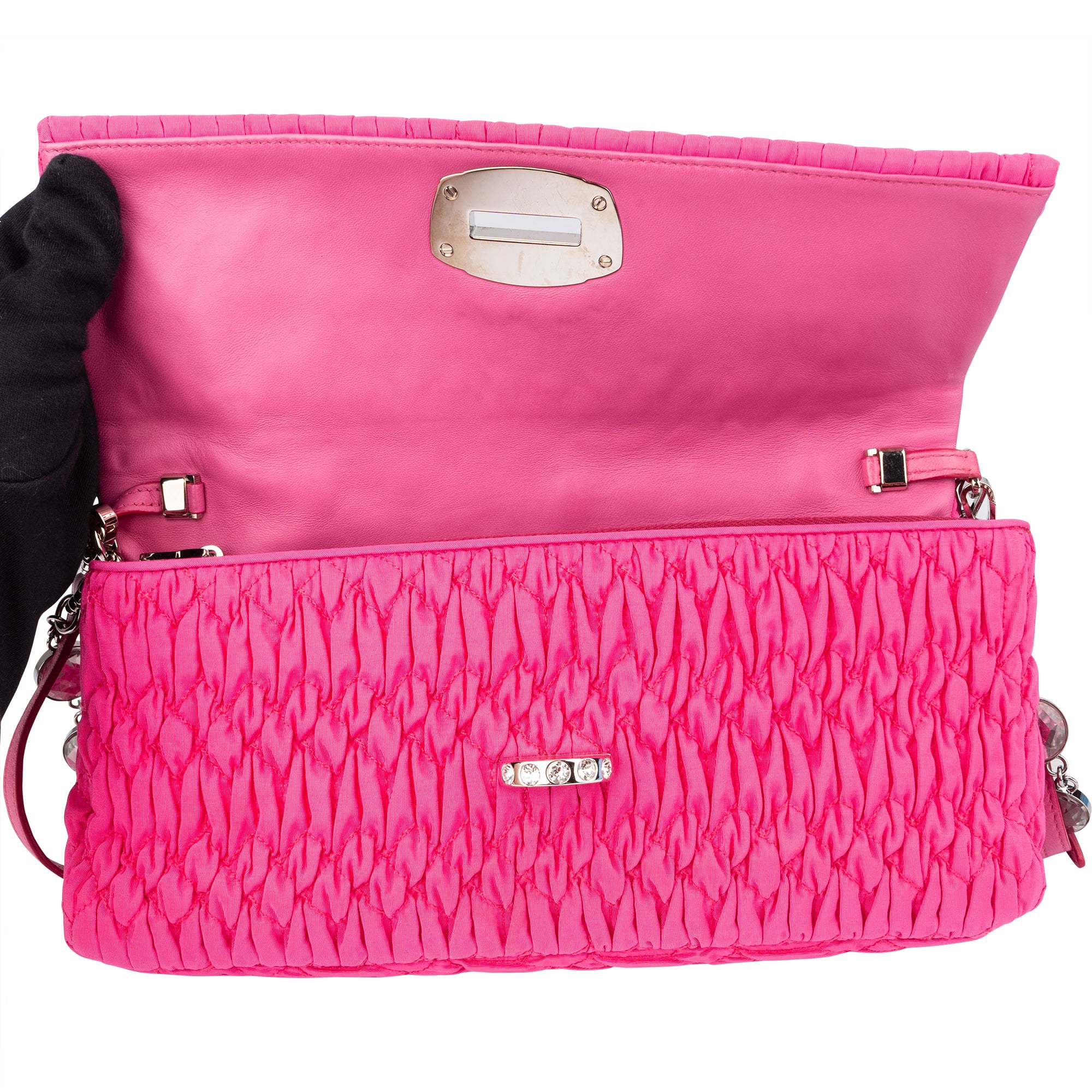 Miu Miu Quilted Crystal Shoulder Bag