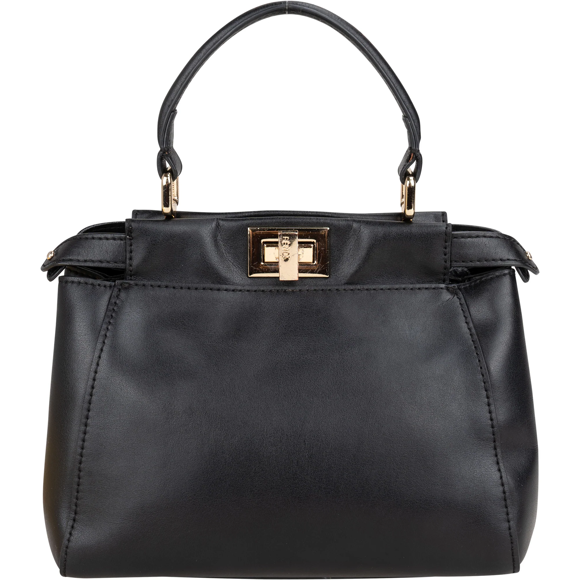 Fendi Black Leather Peekaboo Handbag
