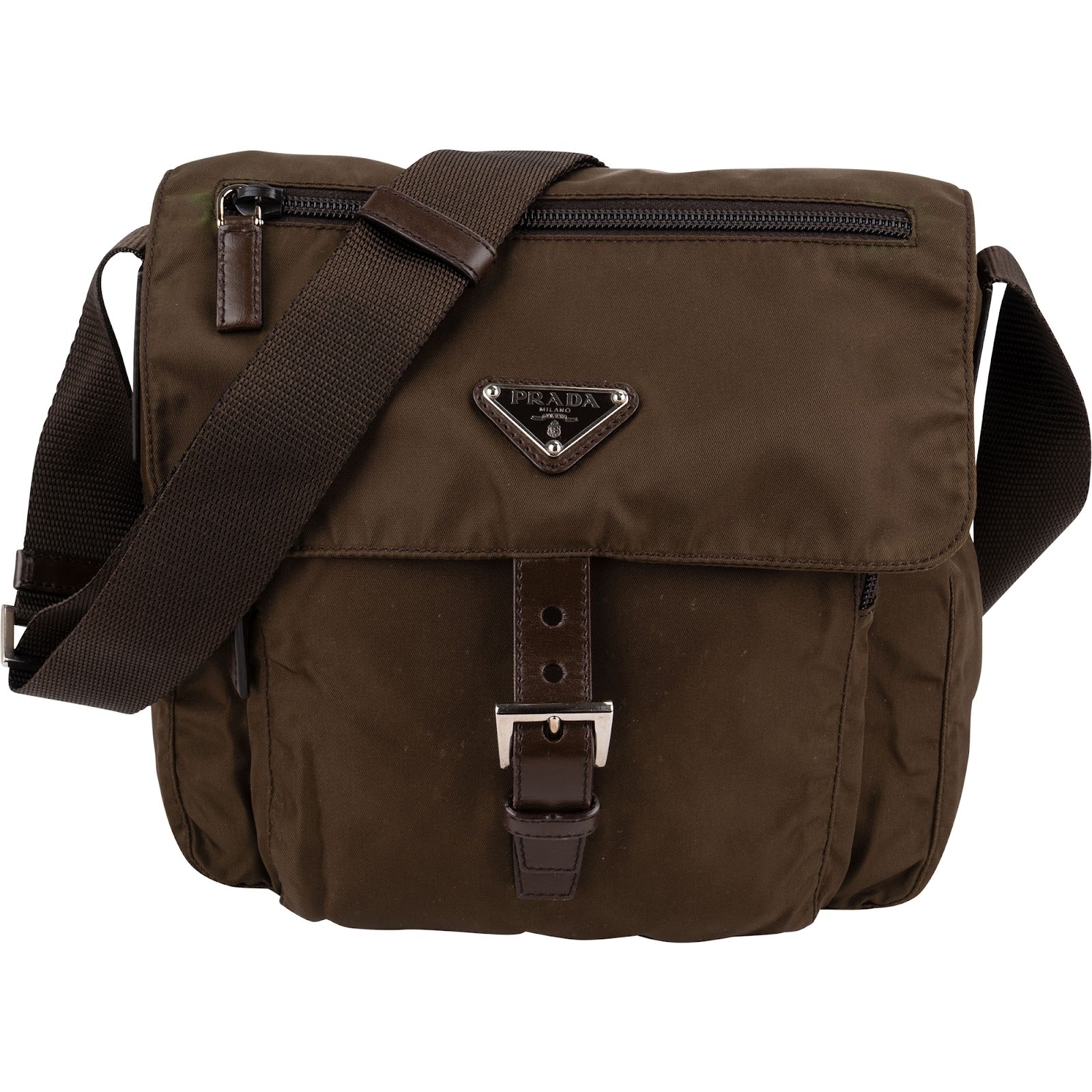 Prada Tessuto Triangle Messenger Bag