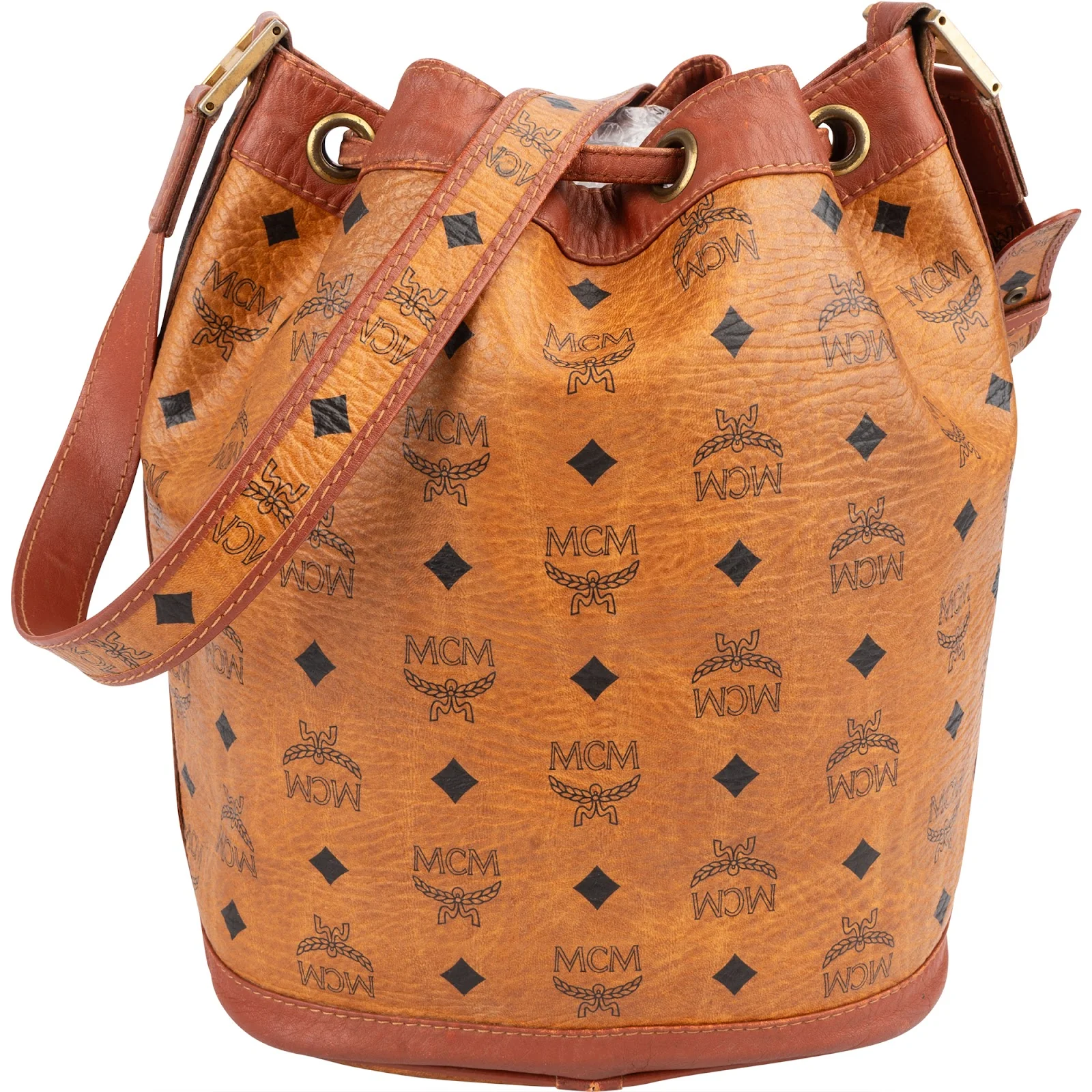 MCM MCM Monogram Visetos Drawstring Bucket Crossbody Bag