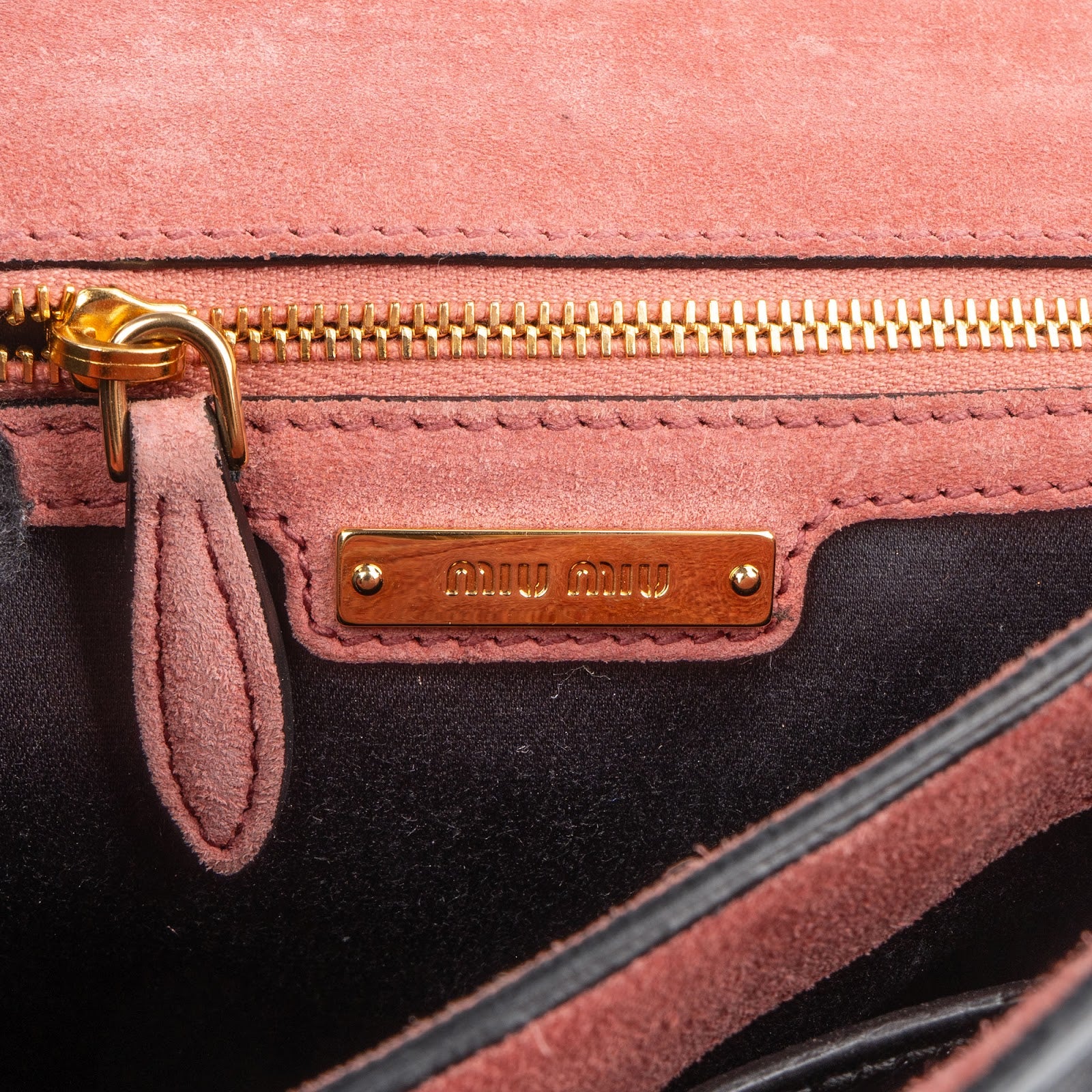 Miu Miu Black Madras Leather Top Handle Crossbody Bag