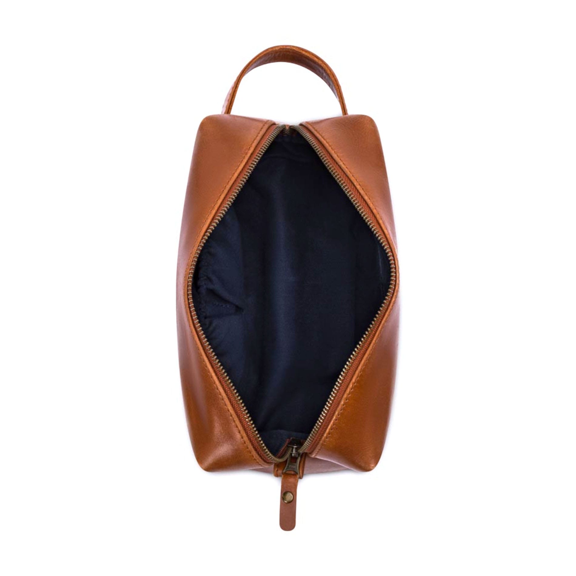 Everest leather wash bag