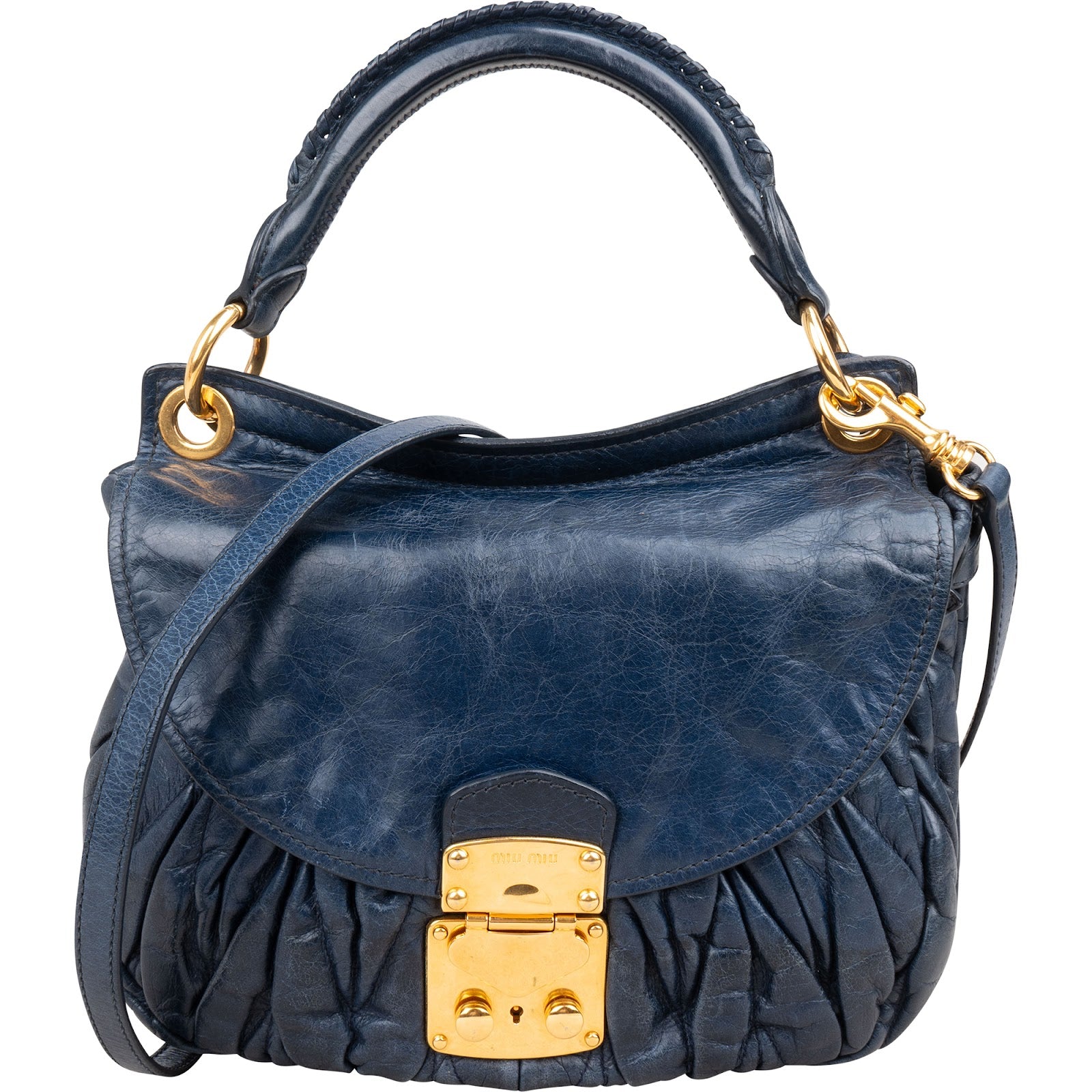 Miu Miu Vitello Quilted Leather Small City Handbag