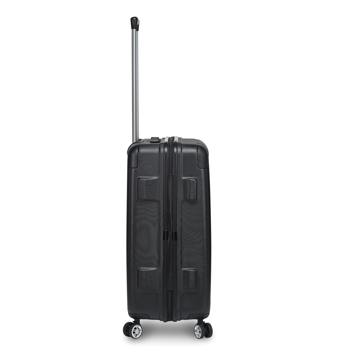 3-piece hard-shell suitcase set with 4 wheels, Stripe - Black