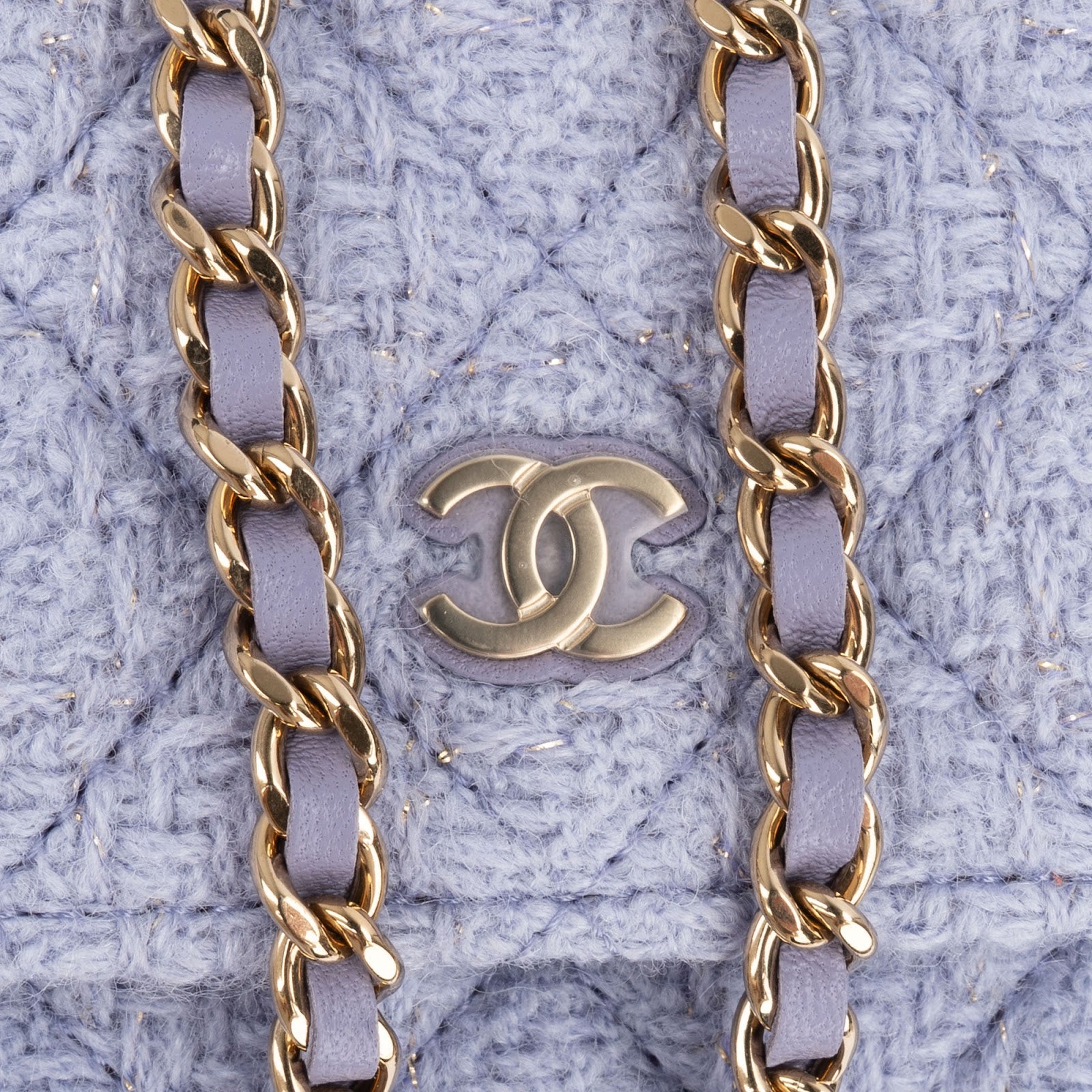 Chanel Quilted Tweed Wallet on Chain Crossbody Bag
