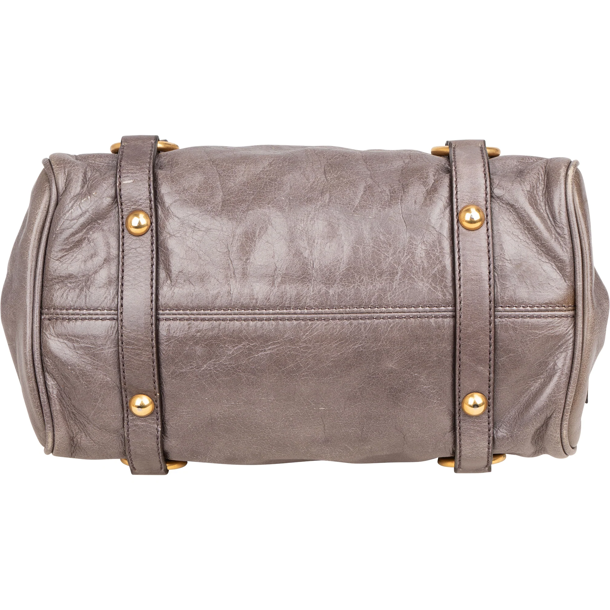 Miu Miu Grey Leather City Handbag