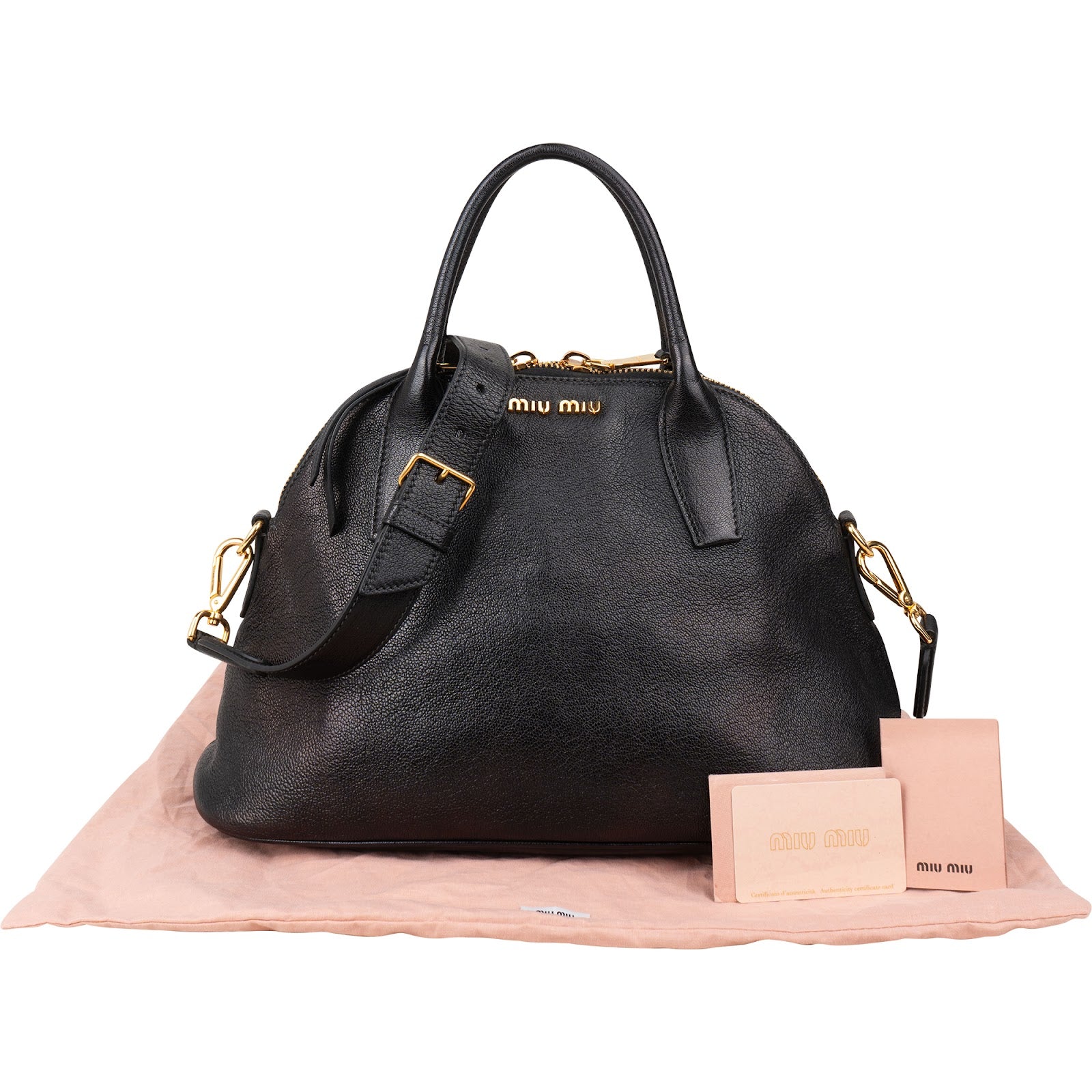 Miu Miu - Grained Leather Dome Crossbody Bag