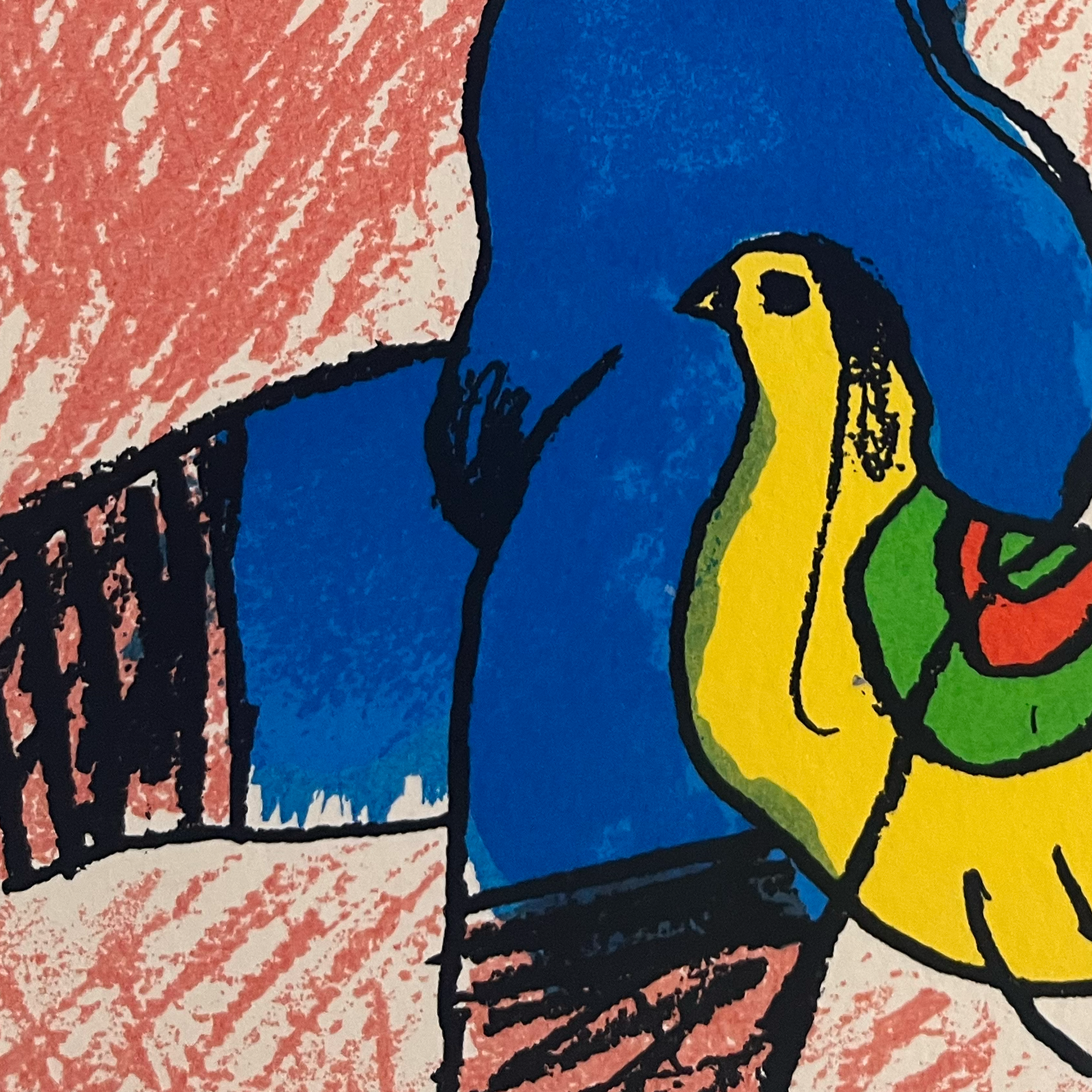 Corneille  - Femme à l'Oiseau - Lithografie