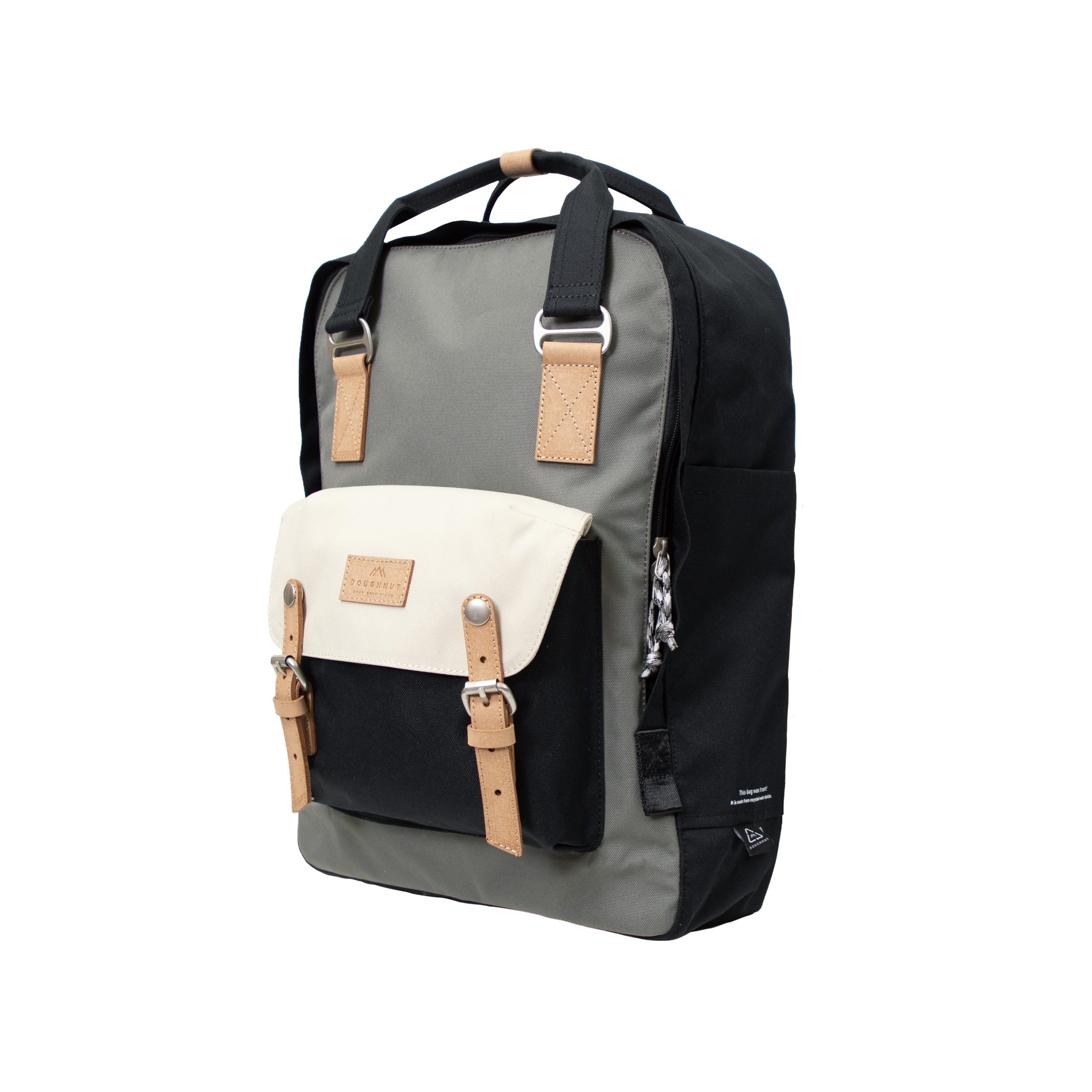 Macaroon Large Reborn Backpack - grey x stone