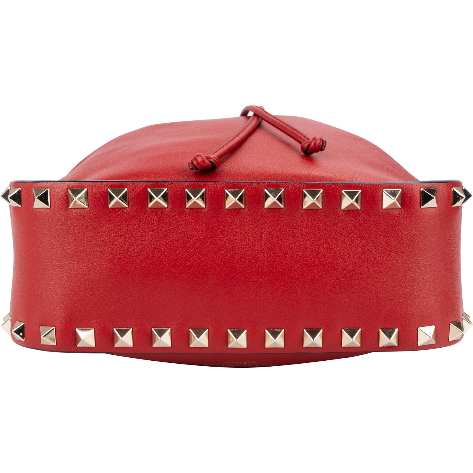Valentino Garavani Red Leather Rockstud Bucket