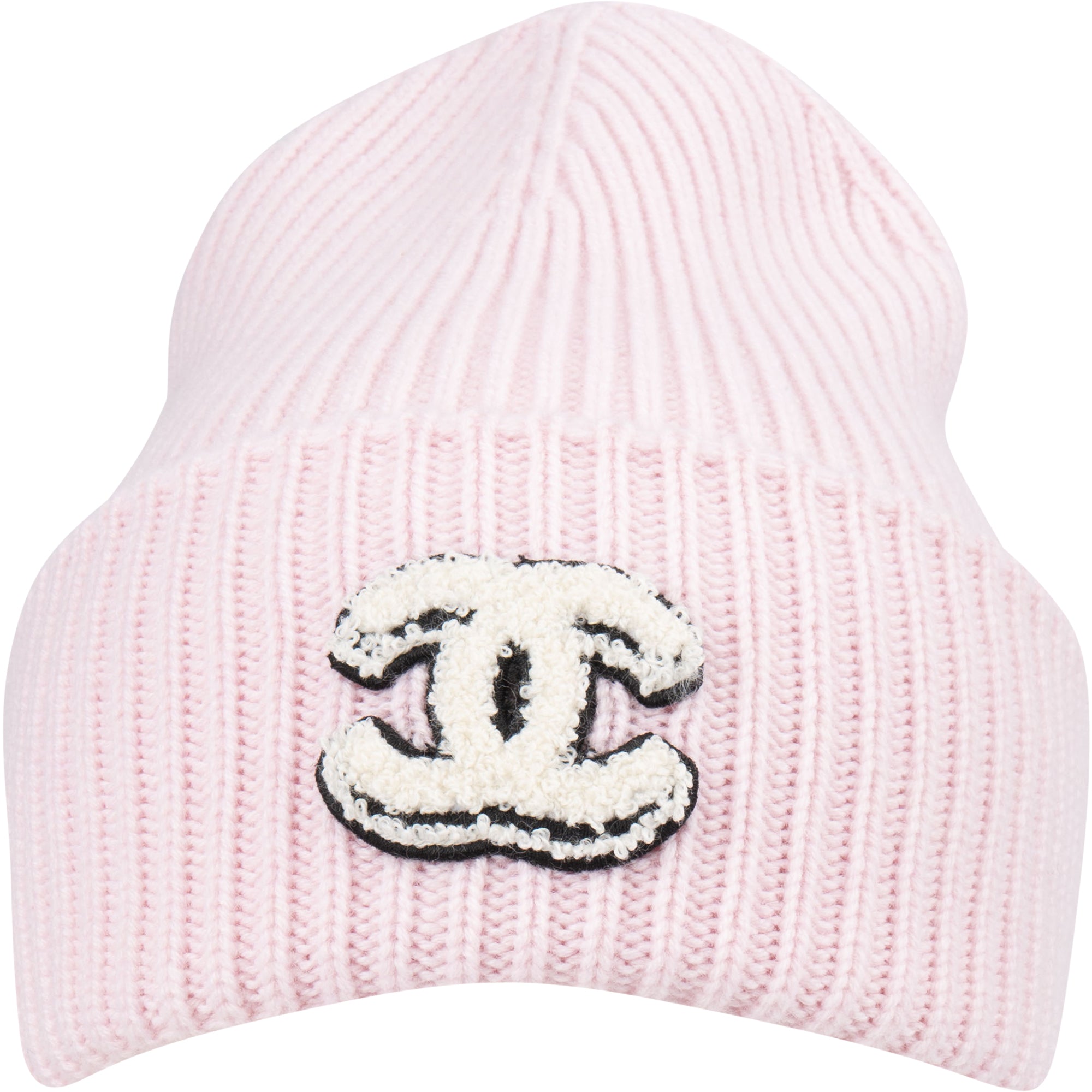 Chanel - CC Emblem Ribbed Beanie
