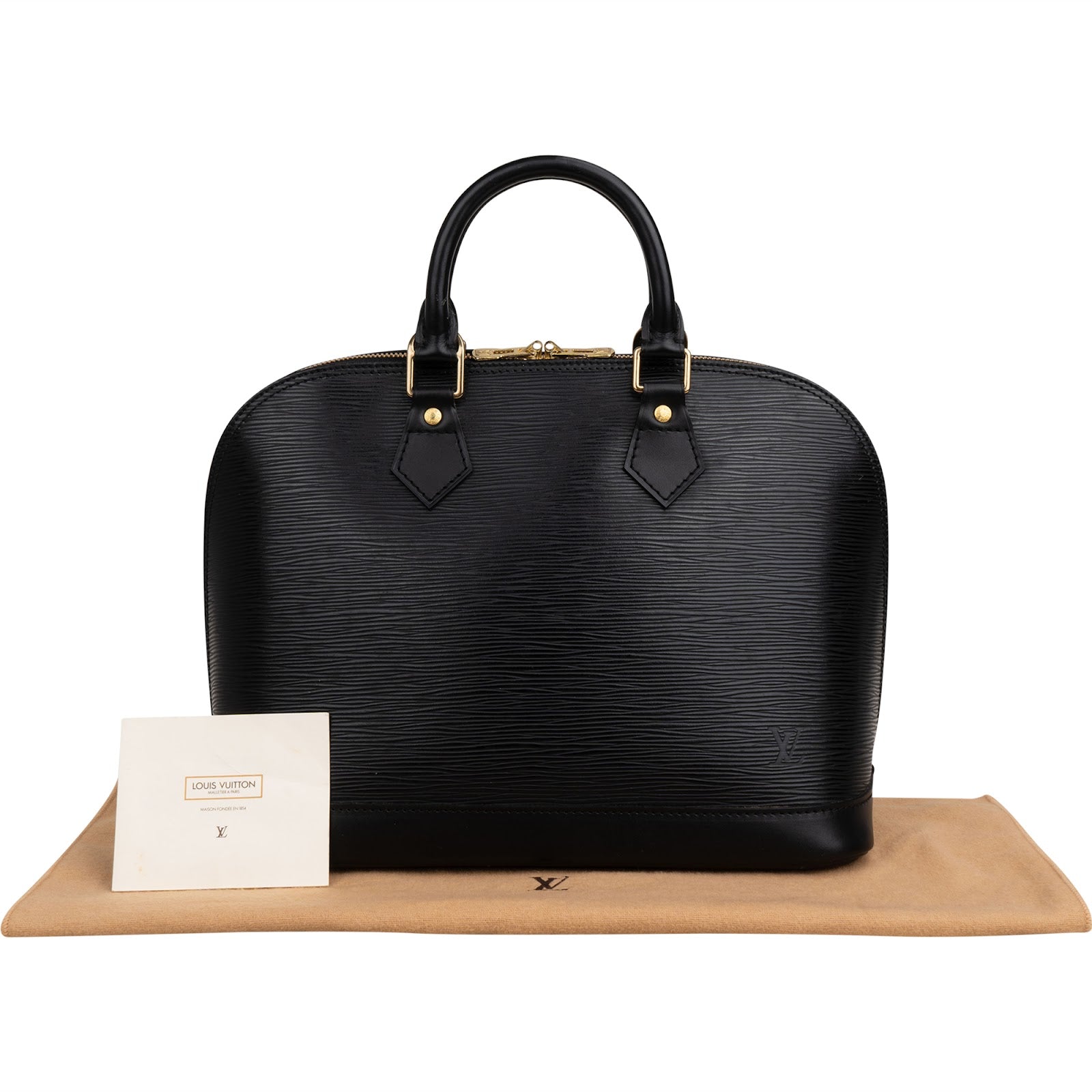 Louis Vuitton Noir Epi Leather Alma PM Handbag