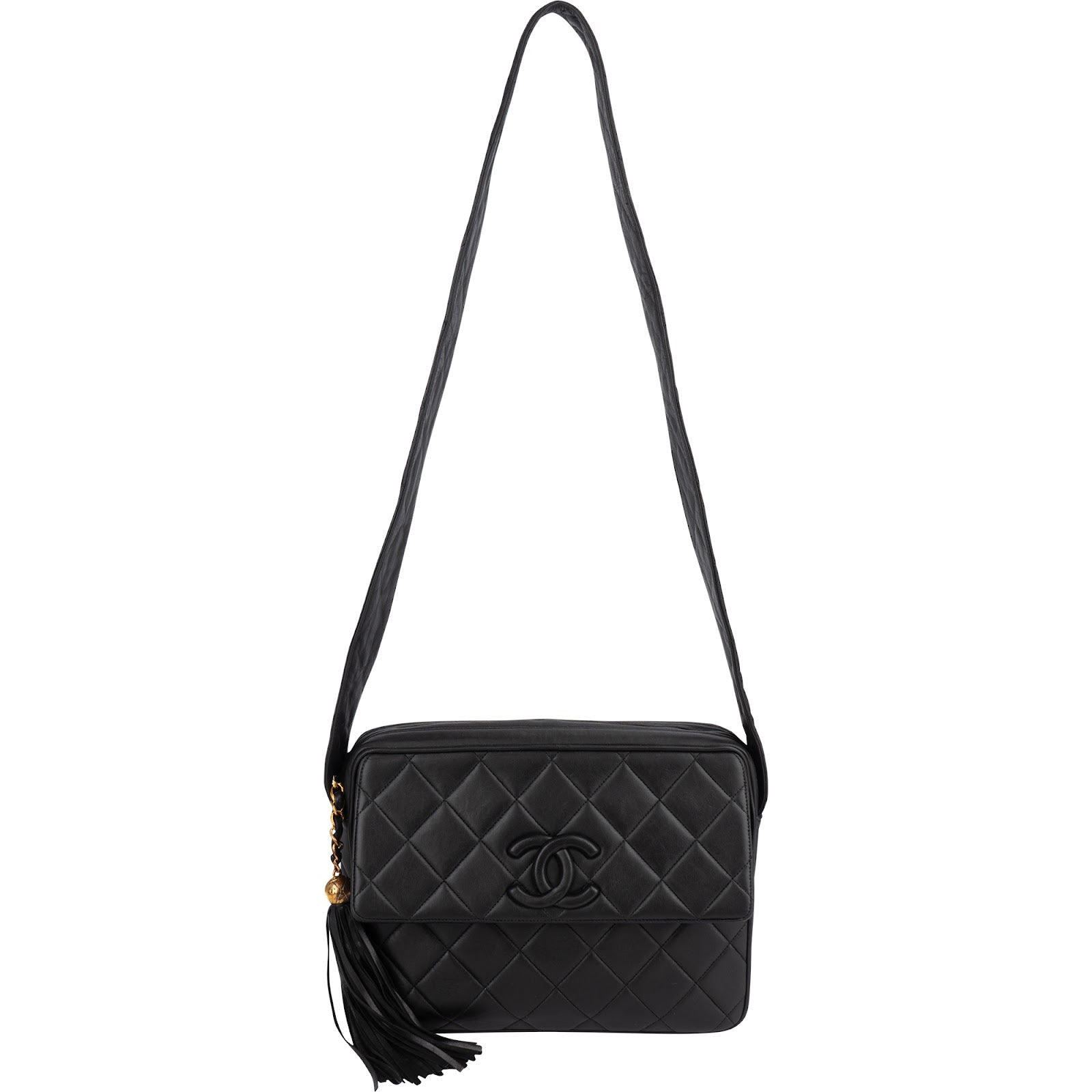 Chanel Quilted Lambskin Tassel Camera Crossbody Bag
