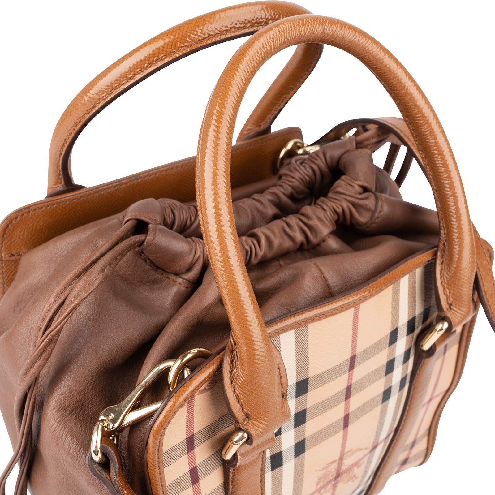 Burberry - Haymarket Dinton Cube Drawstring Handbag