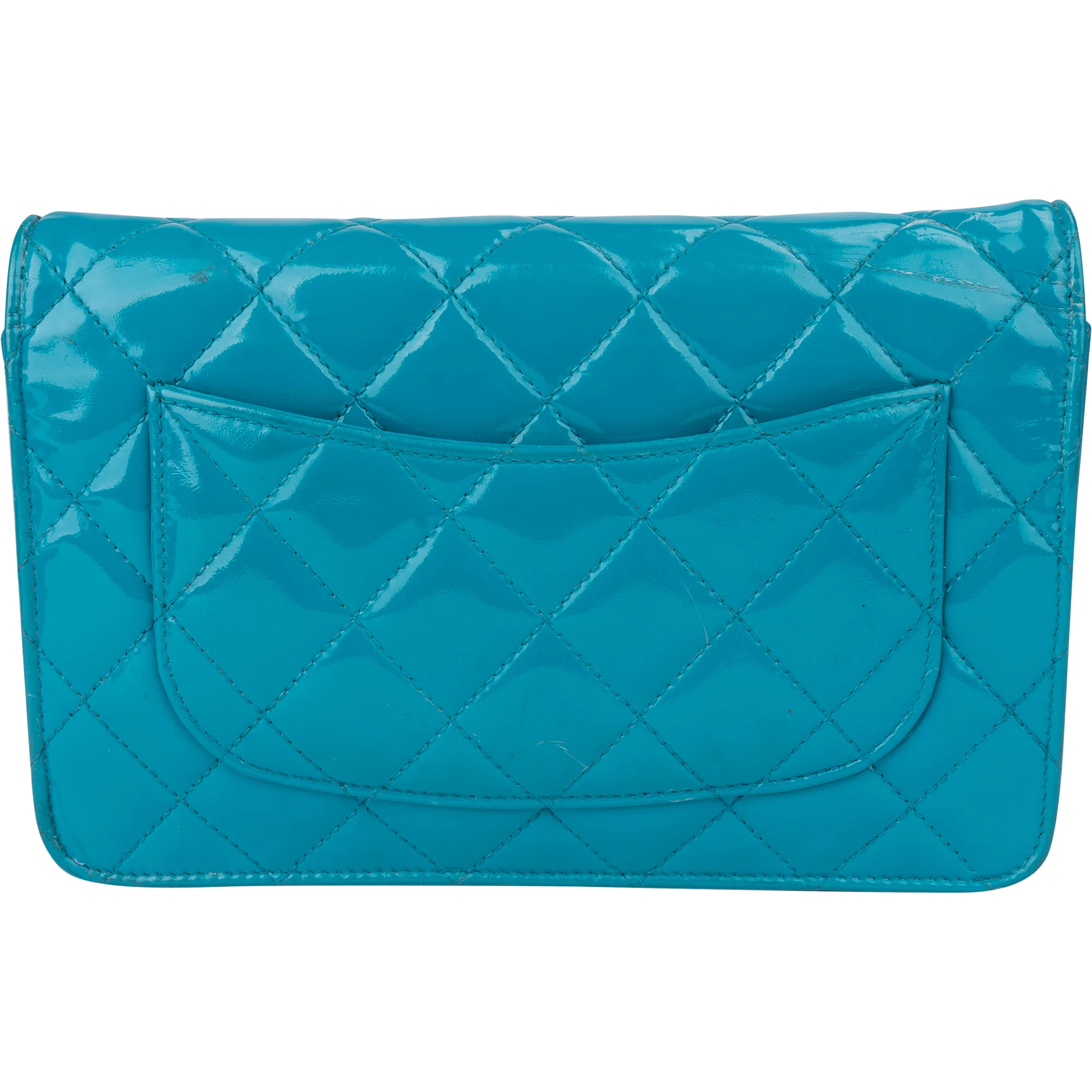 Chanel Quilted Patent Leather Wallet On Chain Crossbody Bag