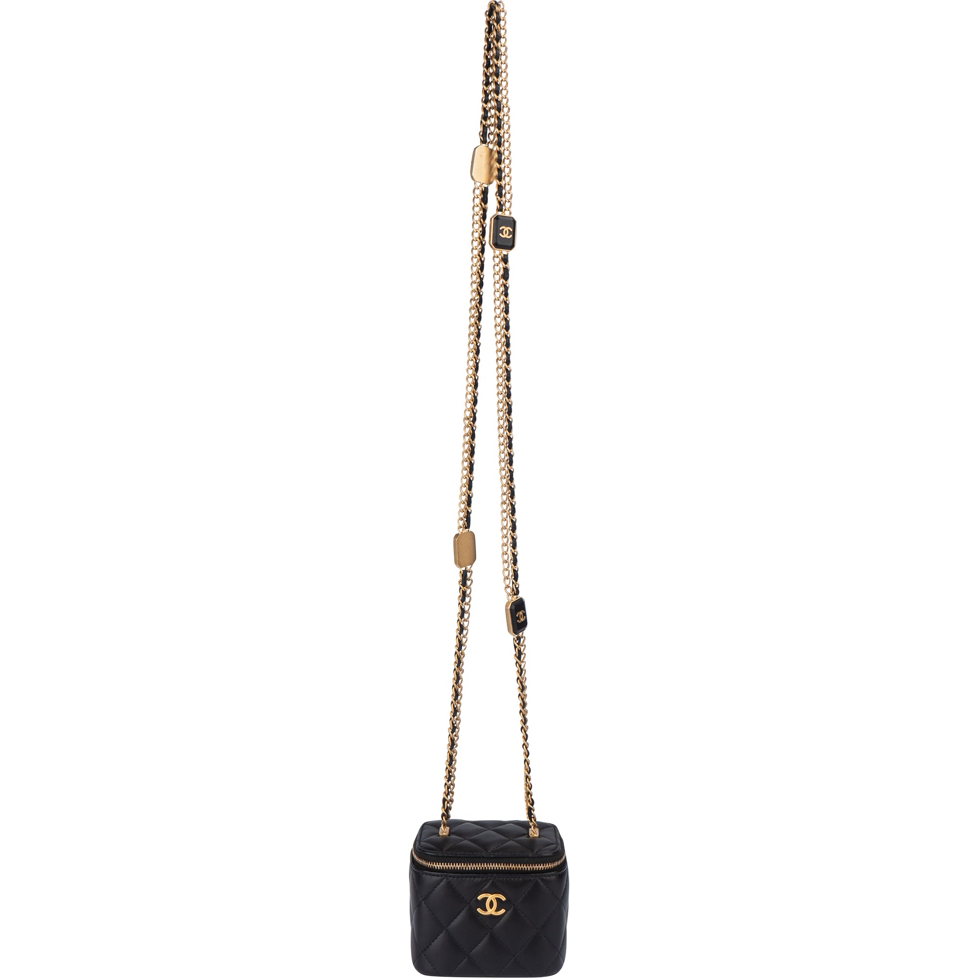 Chanel Quilted Lambskin Mini CC Charmy Vanity Handbag