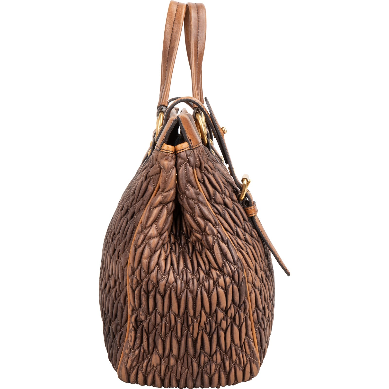 Miu Miu Matelassé Nappa Leather Bicolor Satchel