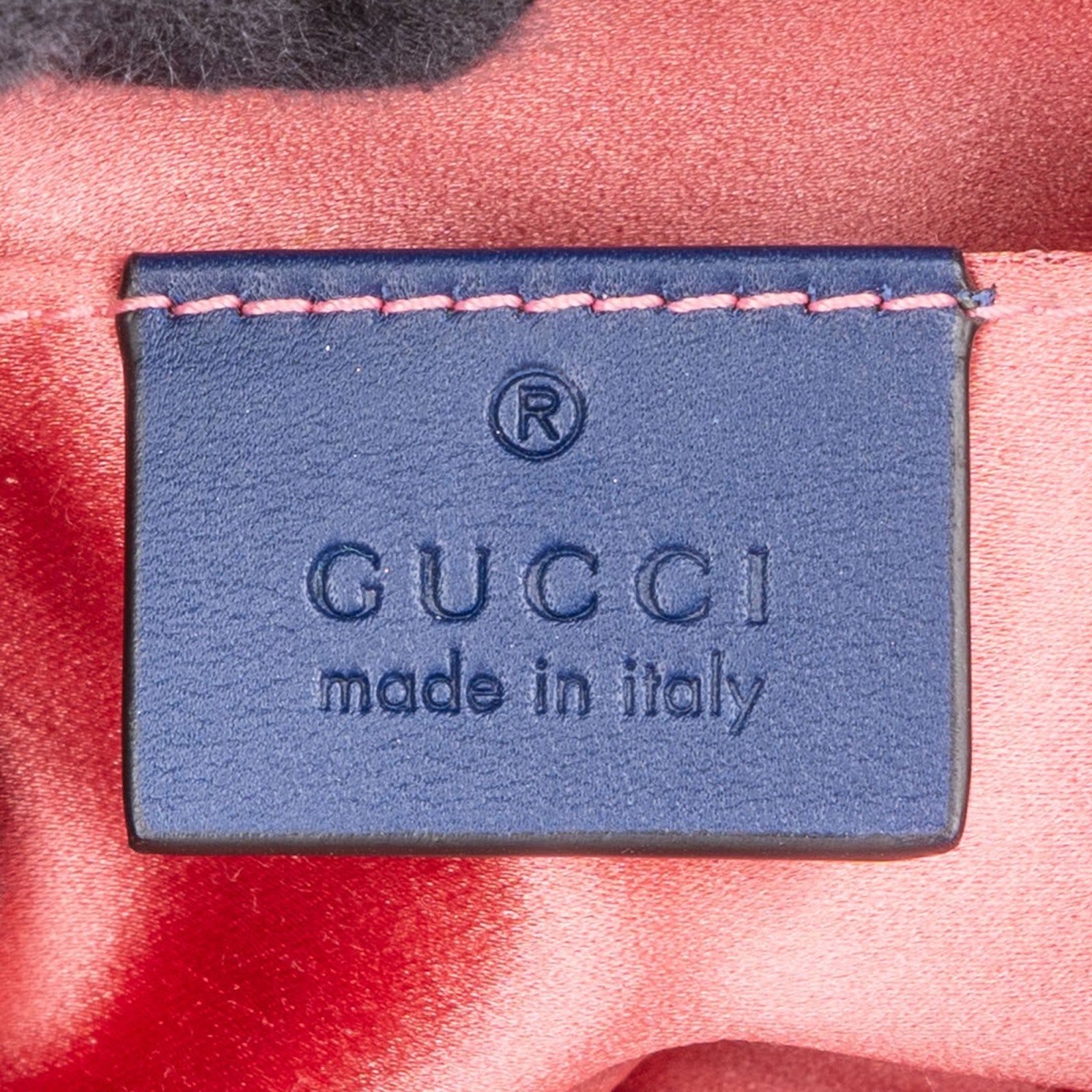 Gucci Blue Leather Velvet GG Marmont Matelassé Belt Bag