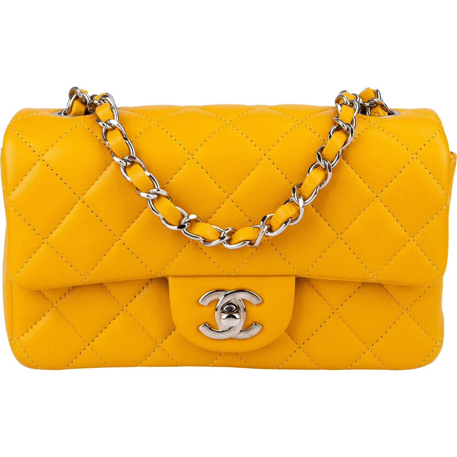 Chanel - Palladium Mini Rectangular Single Flap Crossbody Bag