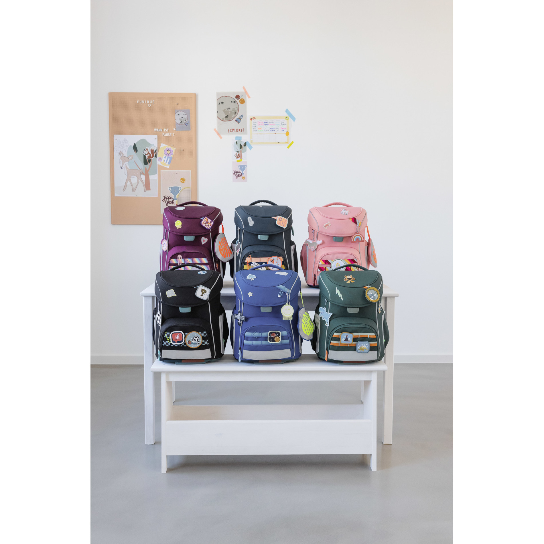 School Set Slim Unique Schulranzenset 6tlg. - black