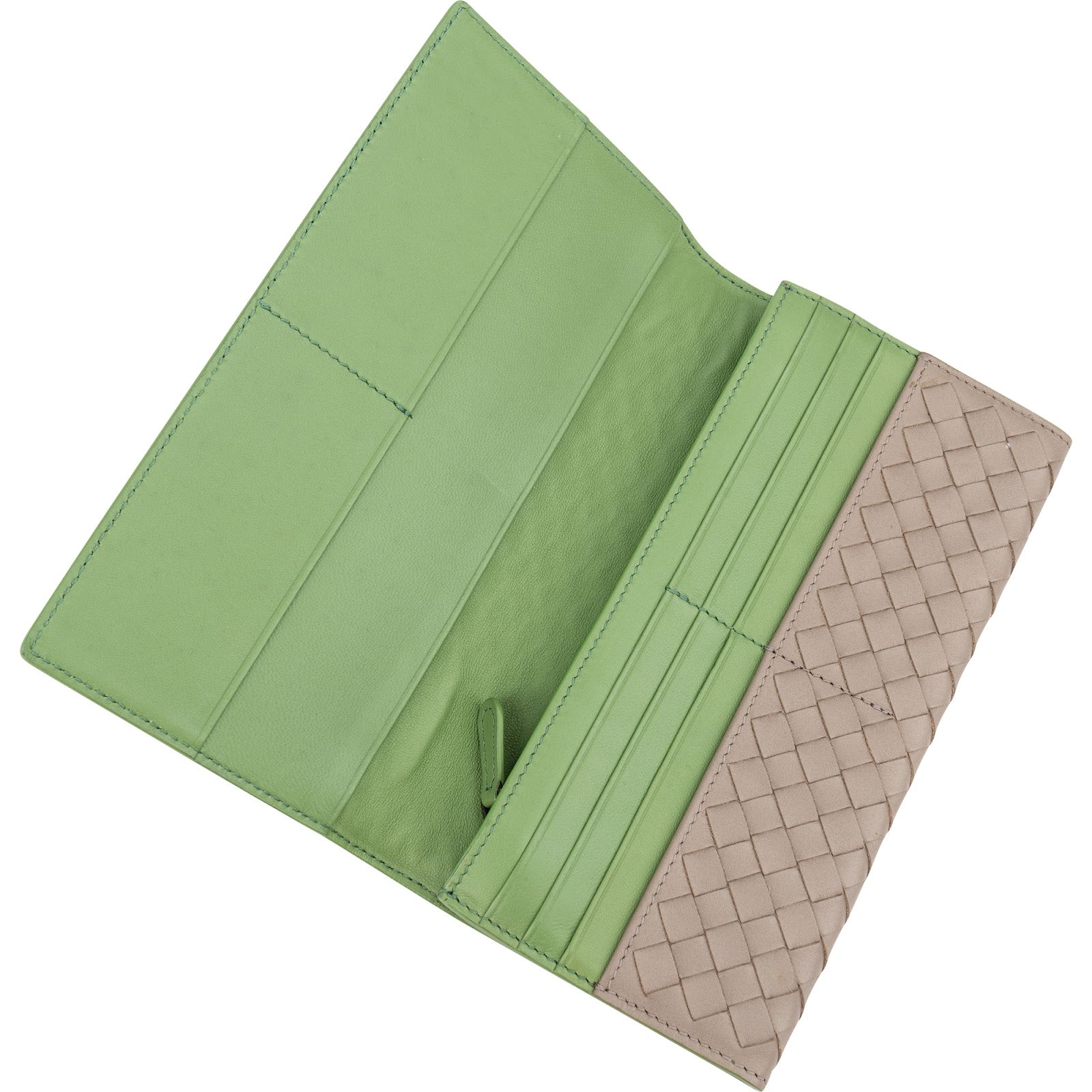 Bottega Veneta Bicolor Intrecciato Leather Wallet