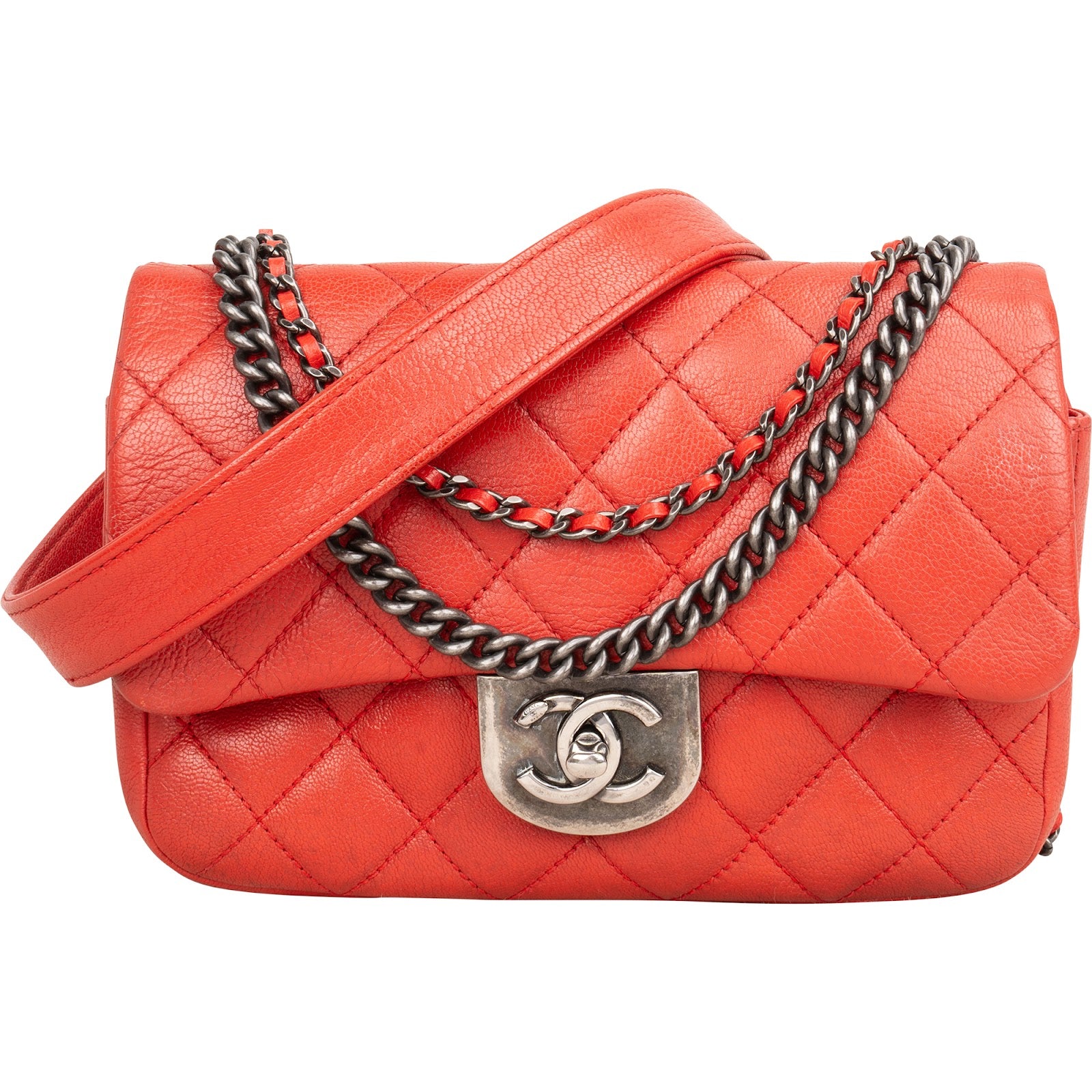 Chanel Quilted Stitched Goatskin Paris Seoul Double Carry Small Single Flap Crossbody Bag