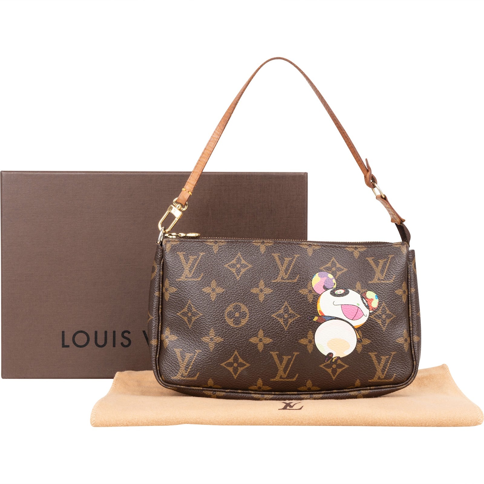 Louis Vuitton Monogram Canvas Limited Edition Takashi Murakami Panda Pochette Accessoires Handbag