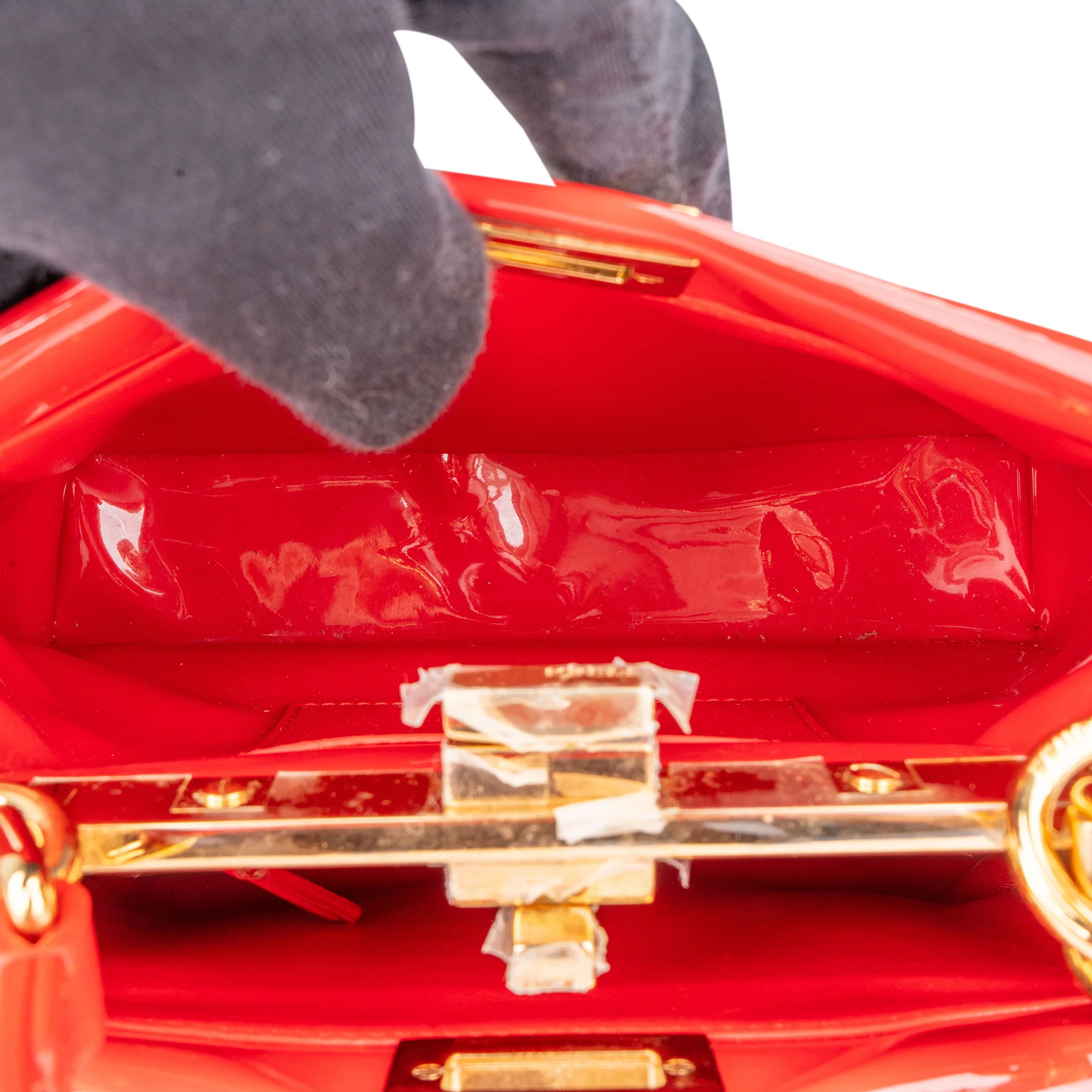 Fendi Red Patent Leather Peekaboo Handbag