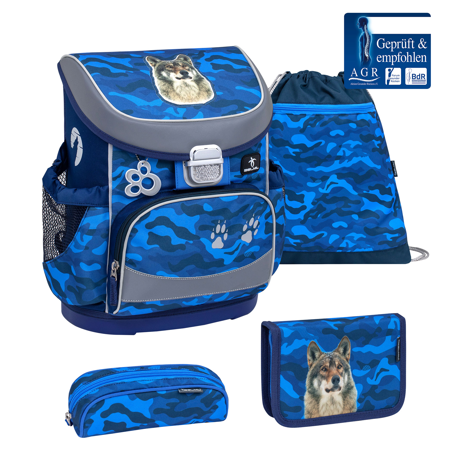 Mini-Fit ergonomisches Schulranzen-Set 4-teilig - Alpha Wolf