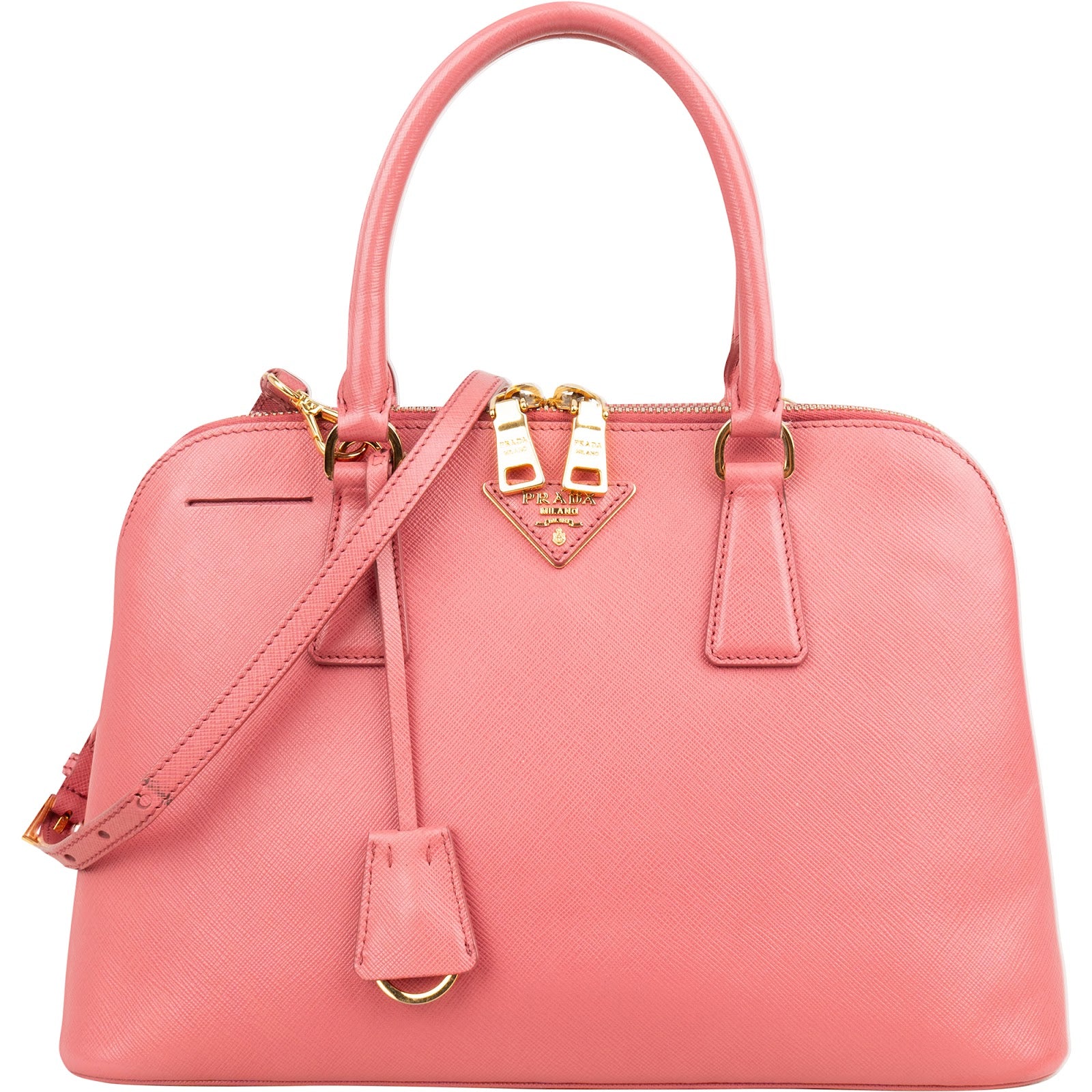 Prada Pink Saffiano Leather Promenade Handbag