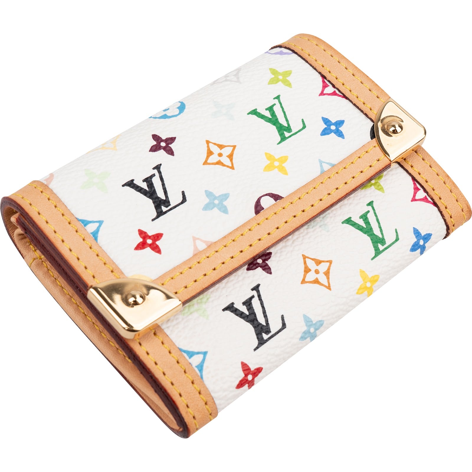 Louis Vuitton Monogram Murakami Multicolor Malle Trifold Coin Wallet
