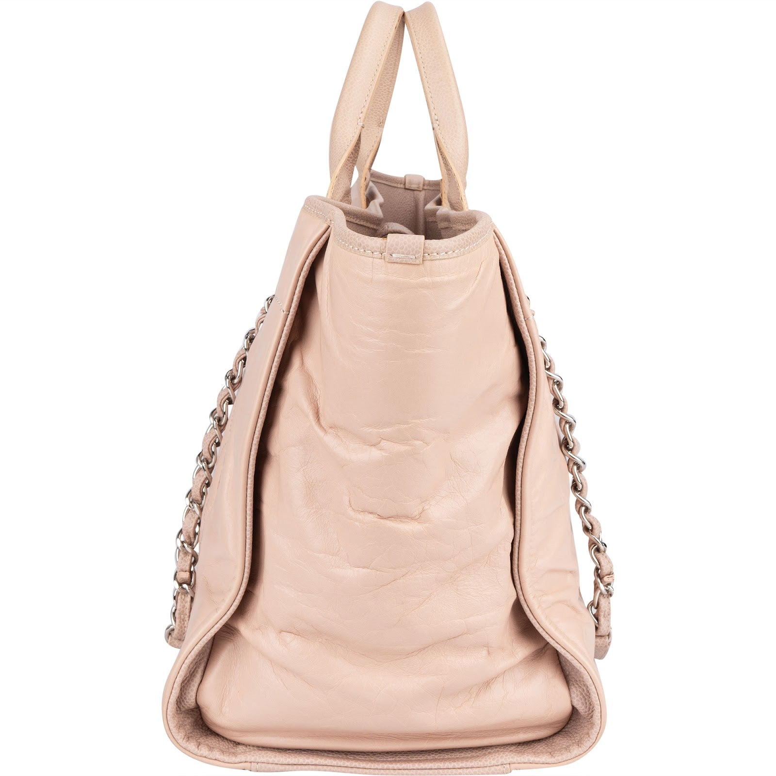 Chanel Rose Leather Shopper Deauville Shoulder Bag
