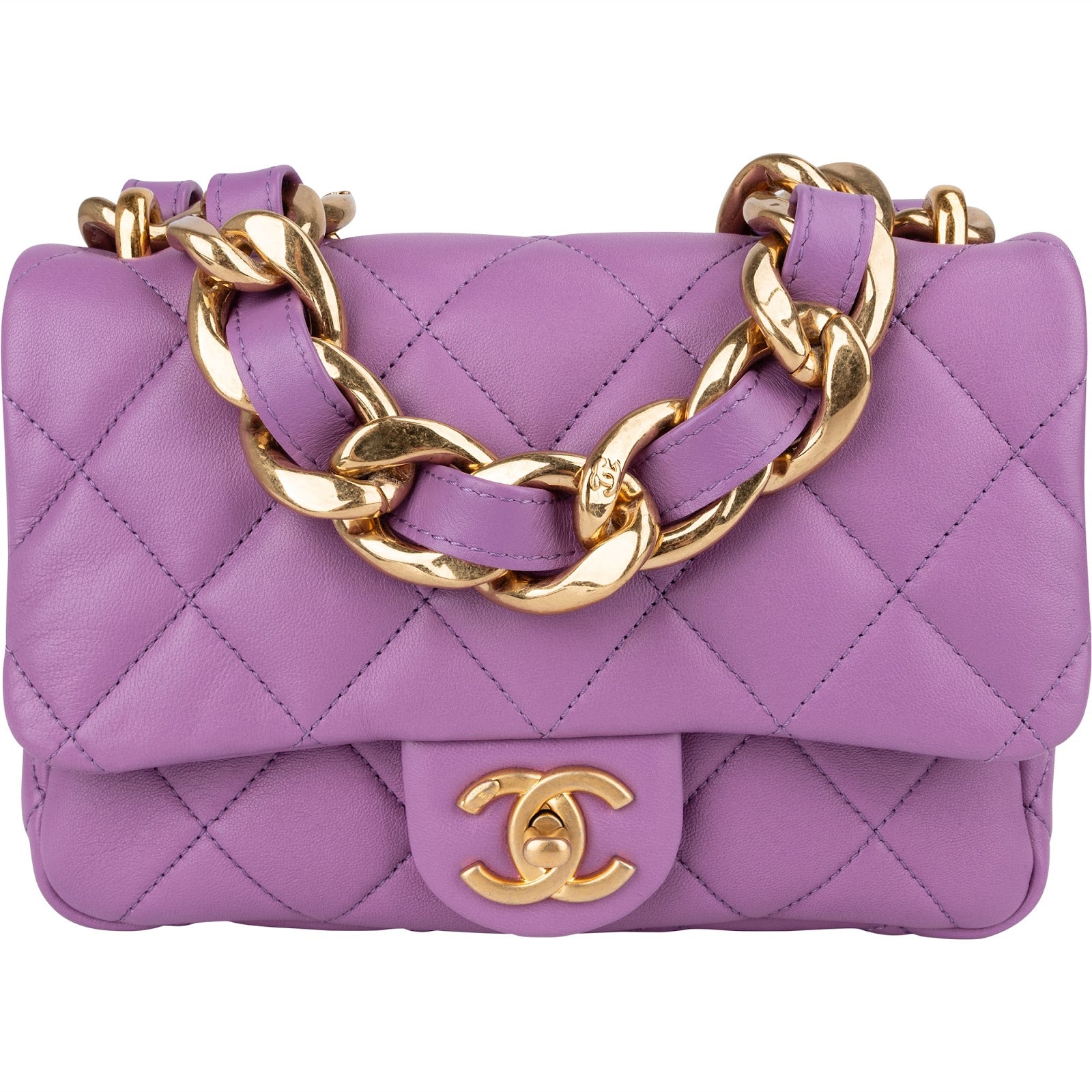 Chanel - Chunky Chain Rectangular Flap Shoulder Bag