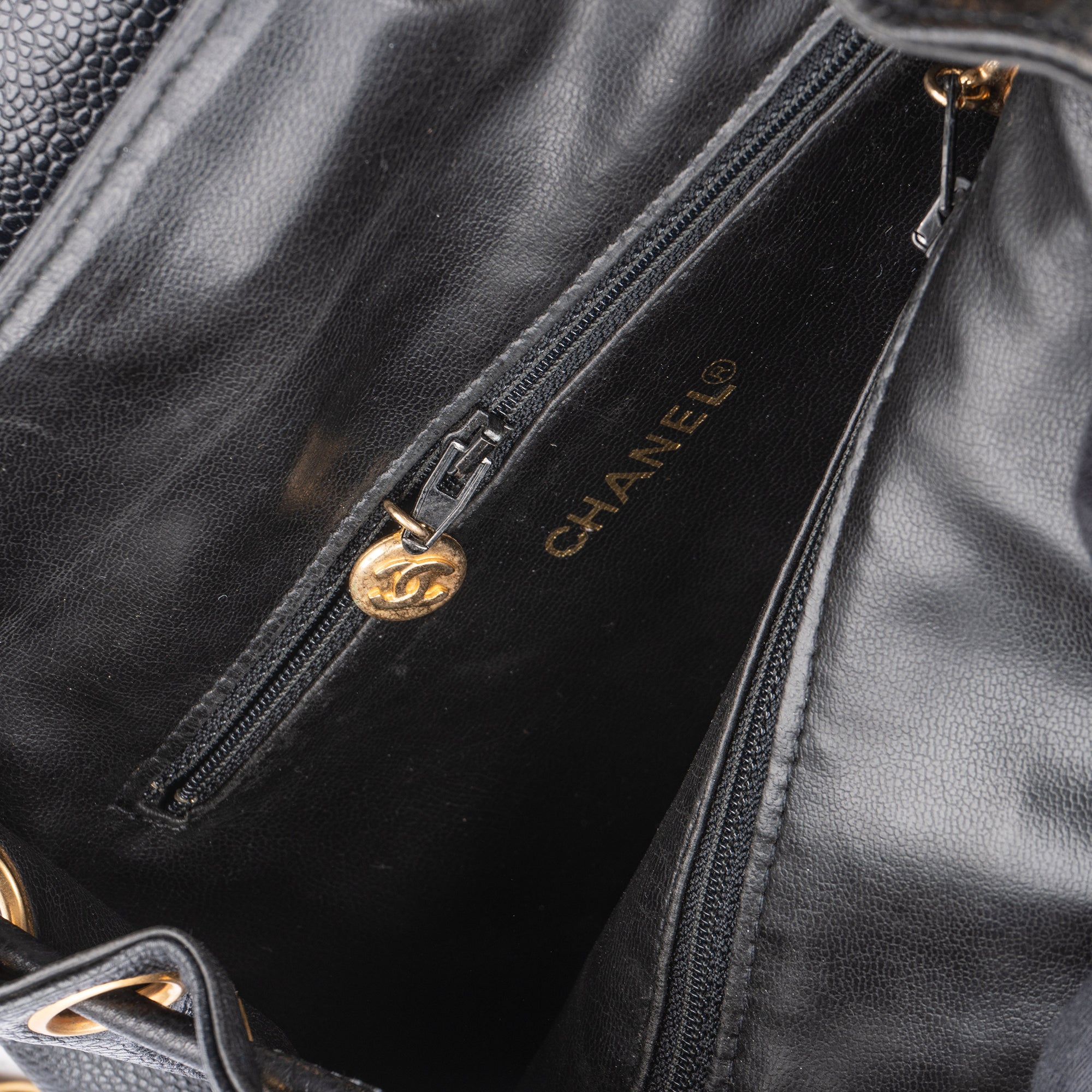 Chanel - Quilted Caviar Leather Chain Backpack