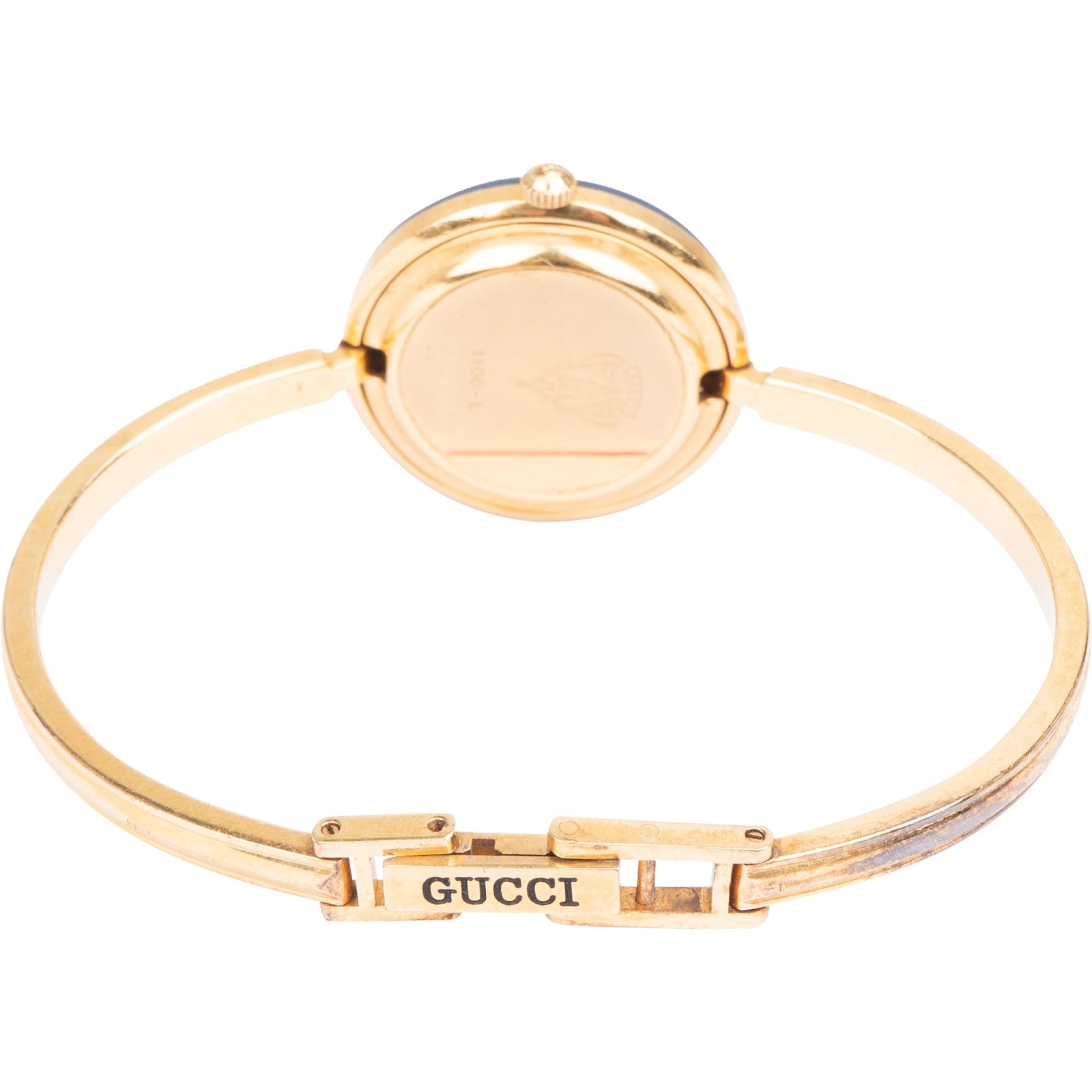 Gucci Gold Tone Bezel Bangle 1100L Women Watch