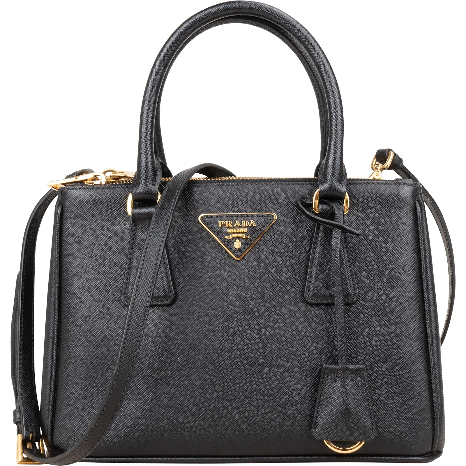 Prada Saffiano Leather Small Galleria Double ZIP Handbag