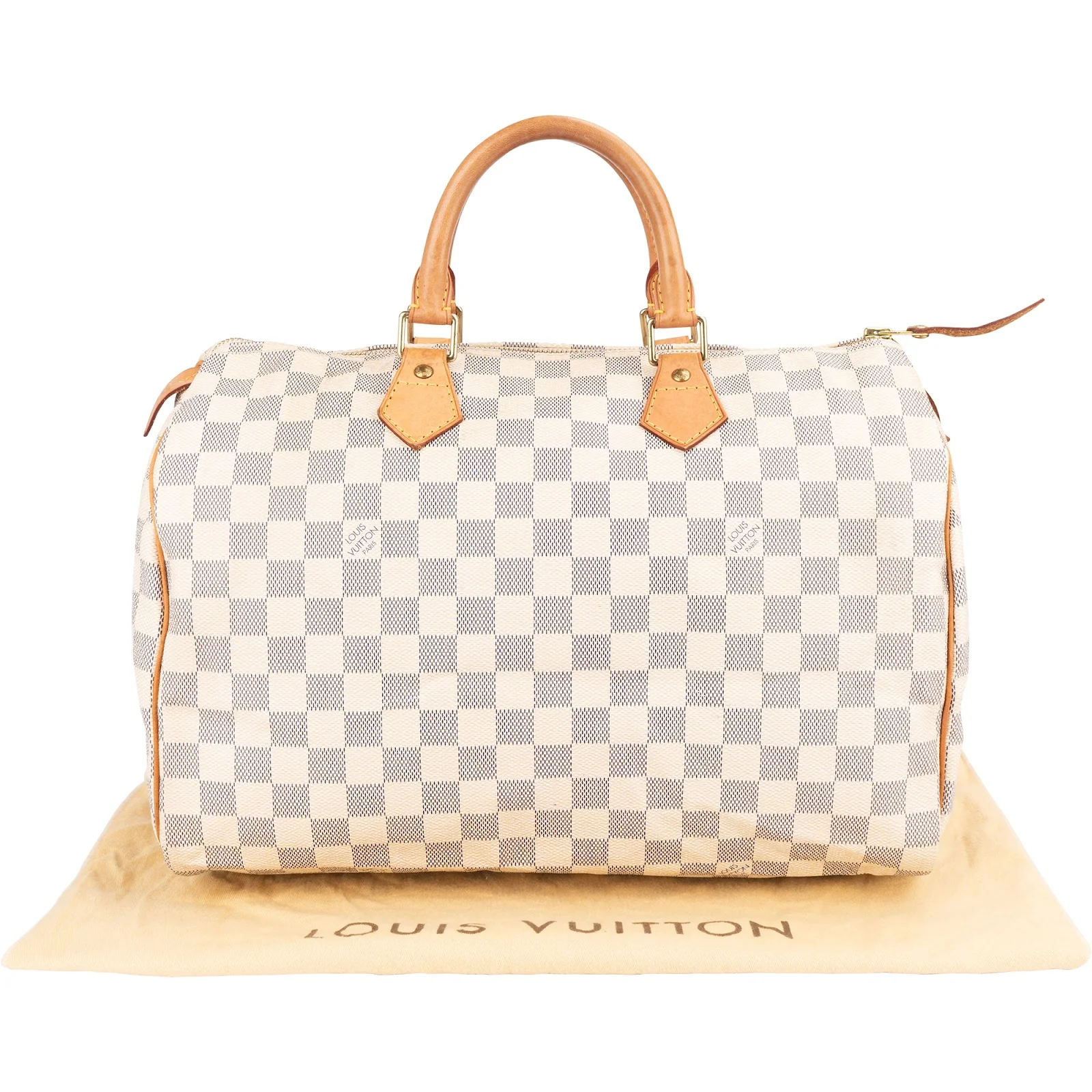 Louis Vuitton Monogram Damier Azur Canvas Speedy 35 Boston Bag