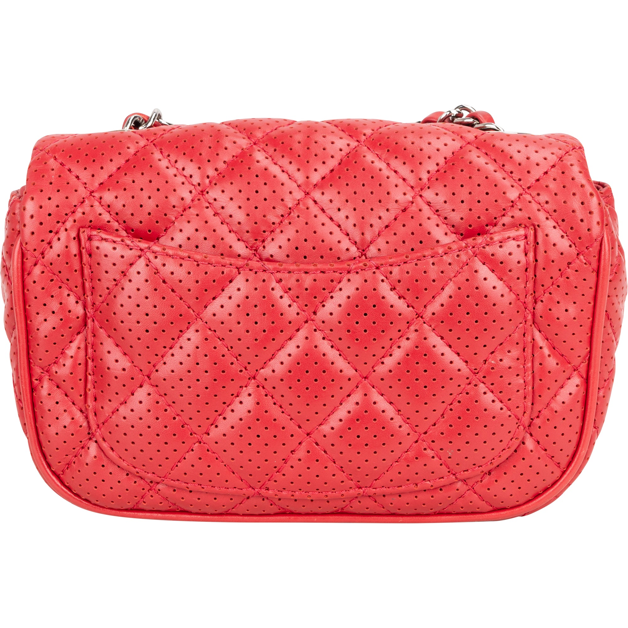 Chanel Quilted Perforated Lambskin Single Flap Crossbody Bag
