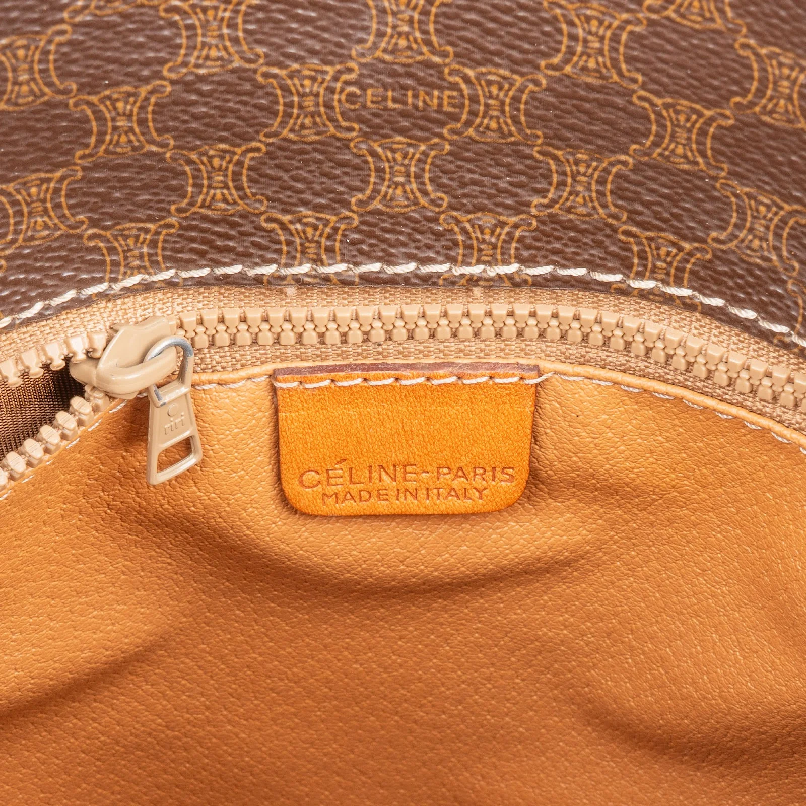 Celine Macadam Mongram Buckle Bucket Crossbody Bag