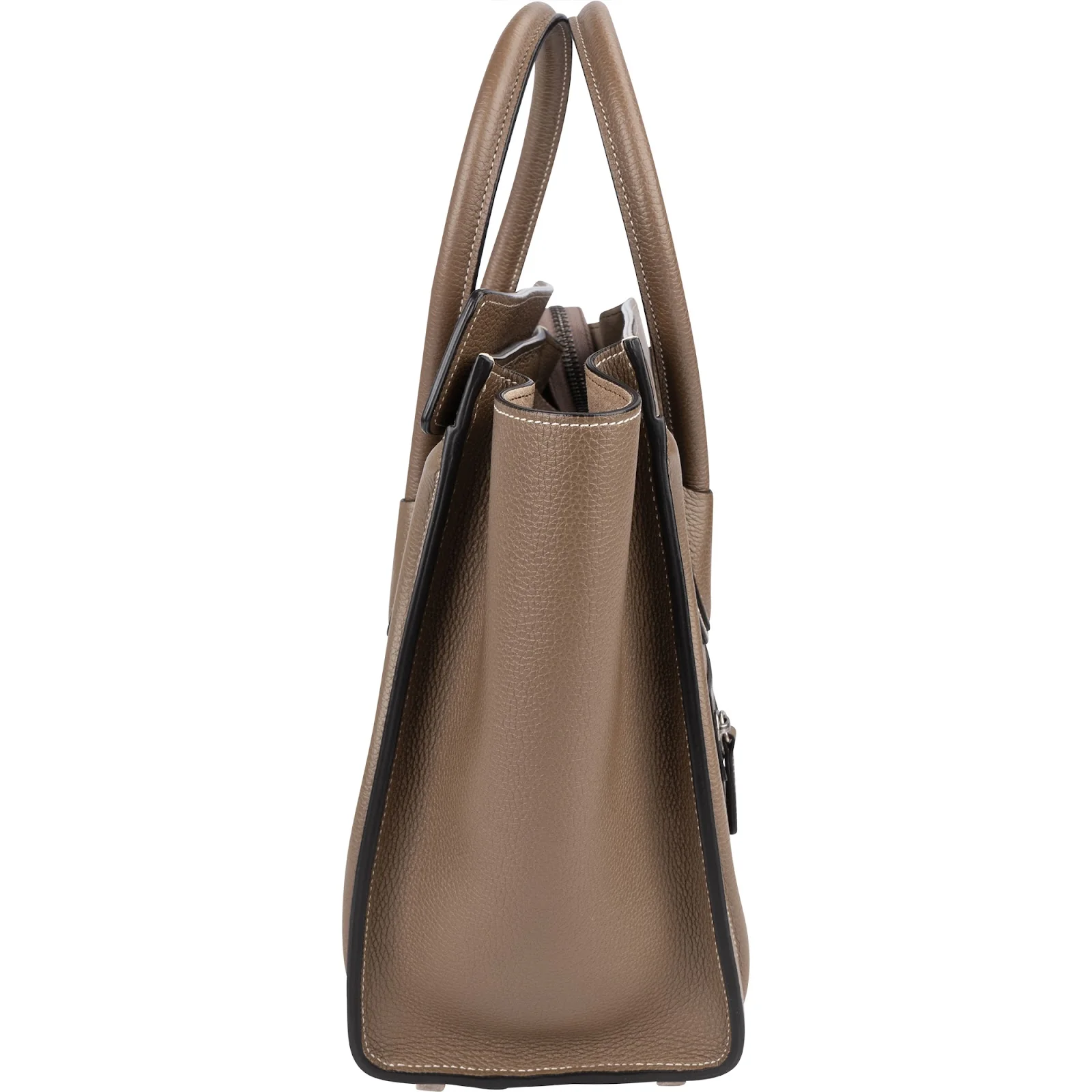 Céline Drummed Calfskin Luggage Handbag