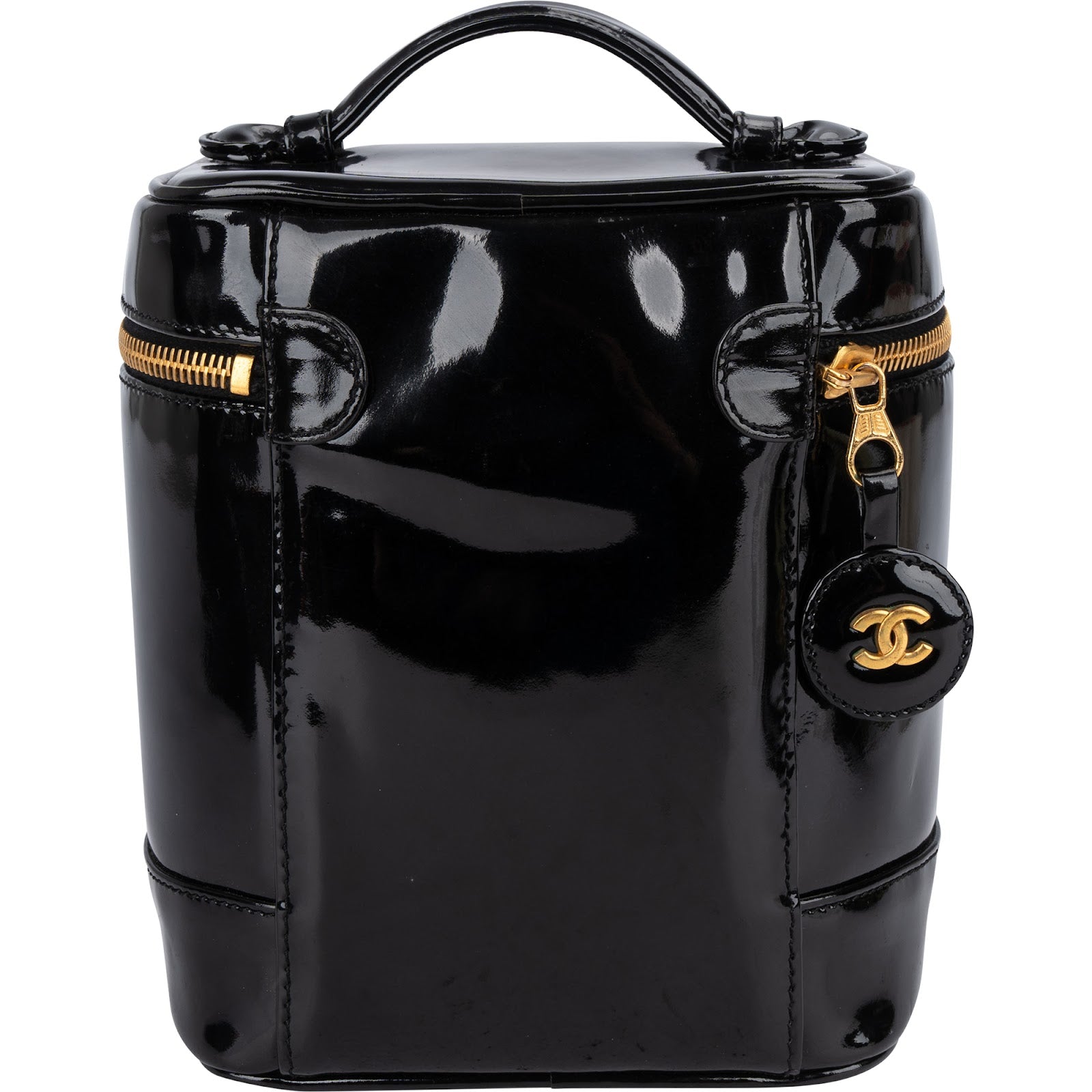 Chanel Patent Leather CC Vanity Case Handbag
