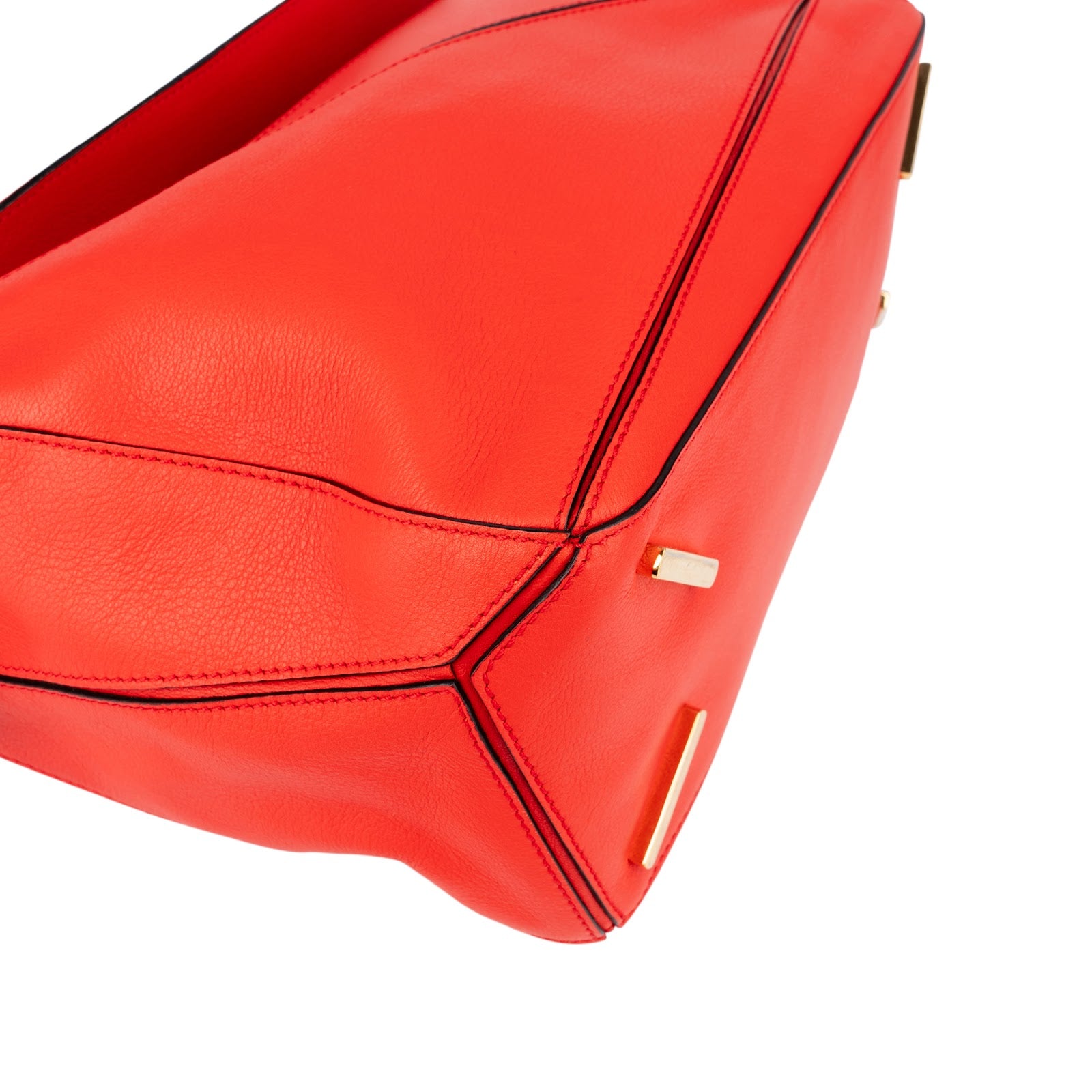 Loewe - Red Grained Calfskin Puzzle Handbag