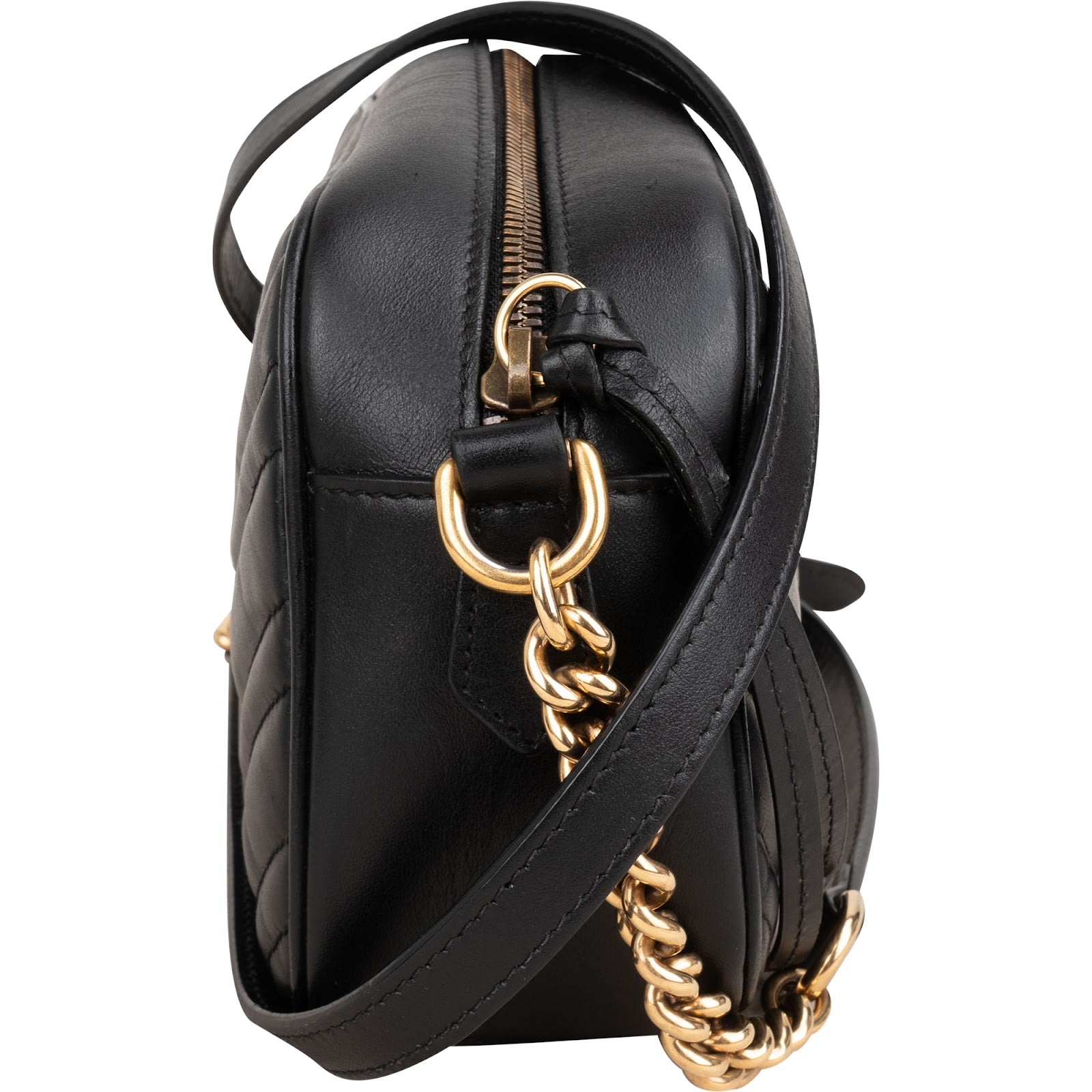 Gucci Chevron Leather GG Marmont Camera Crossbody Bag