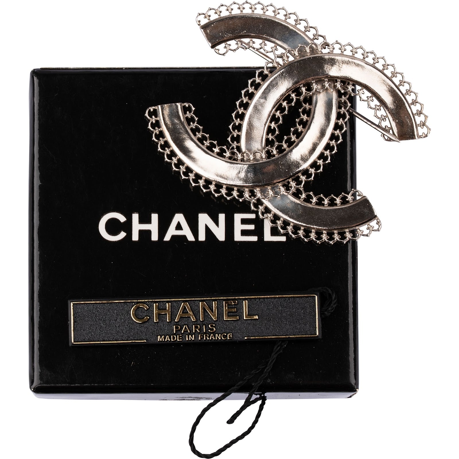Chanel - Filigree CC Emblem Brooch
