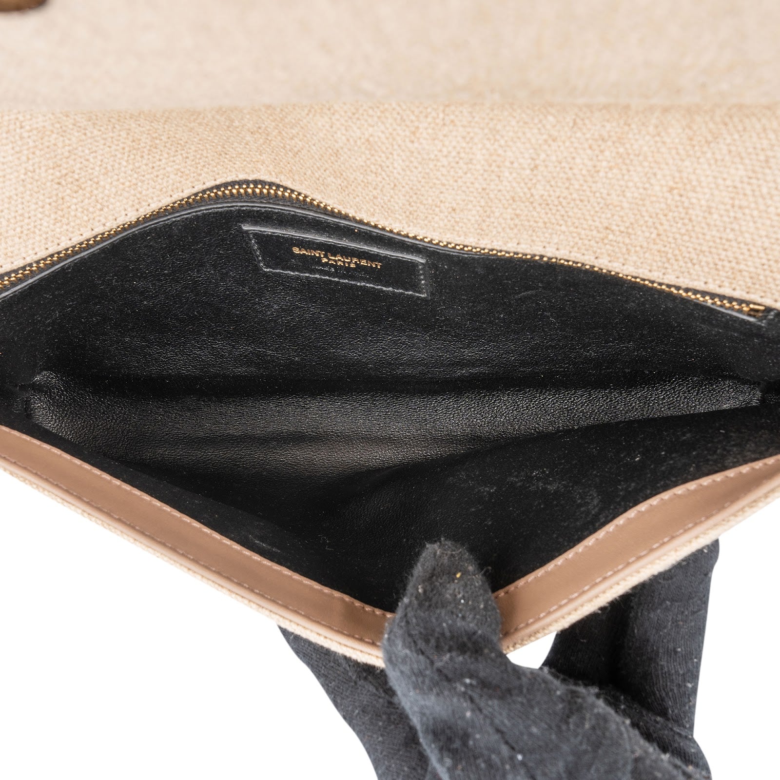 Saint Laurent Chevron Raffia Matelassé Envelope Crossbody Bag