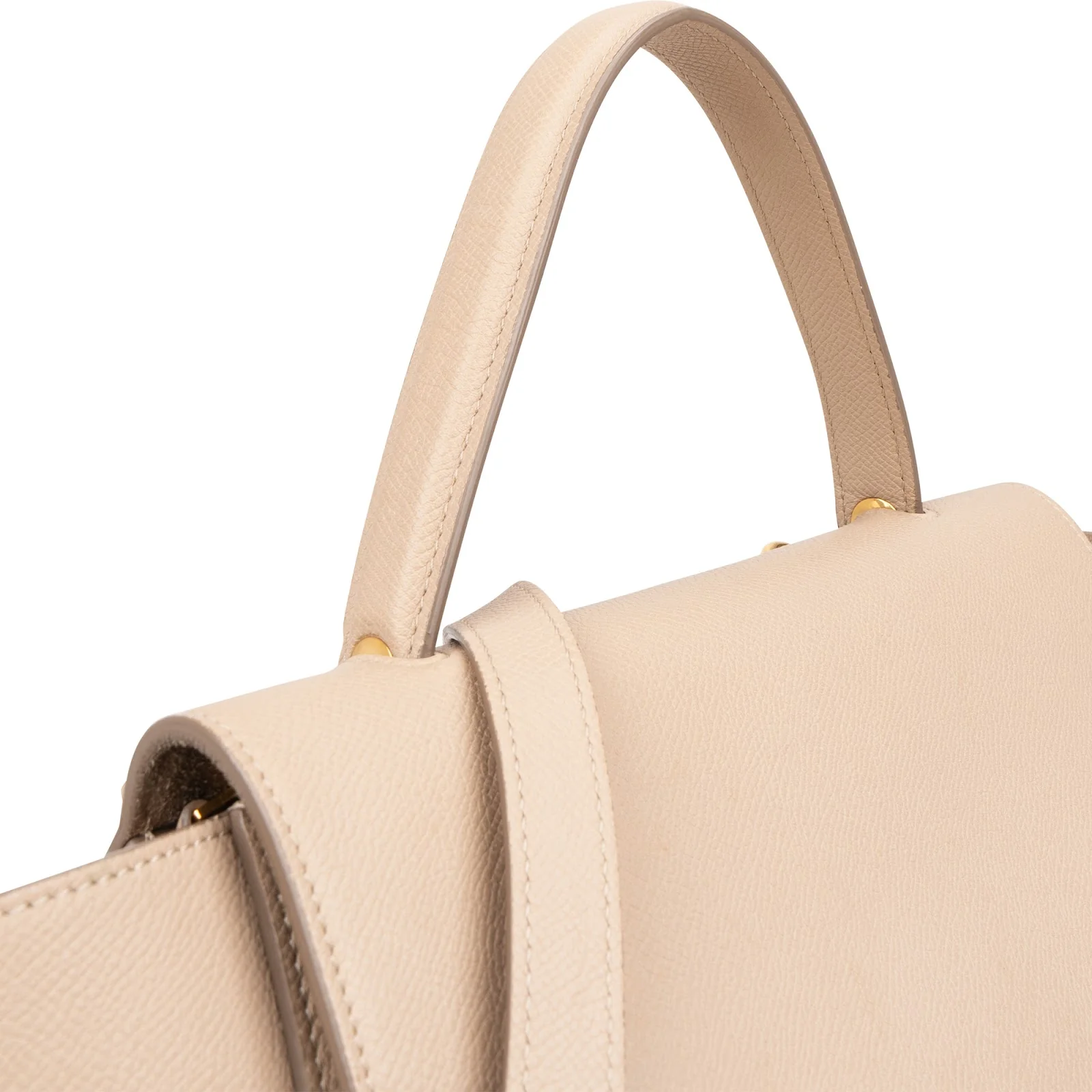 Celine Beige Leather Grained Calfskin Belt Handbag