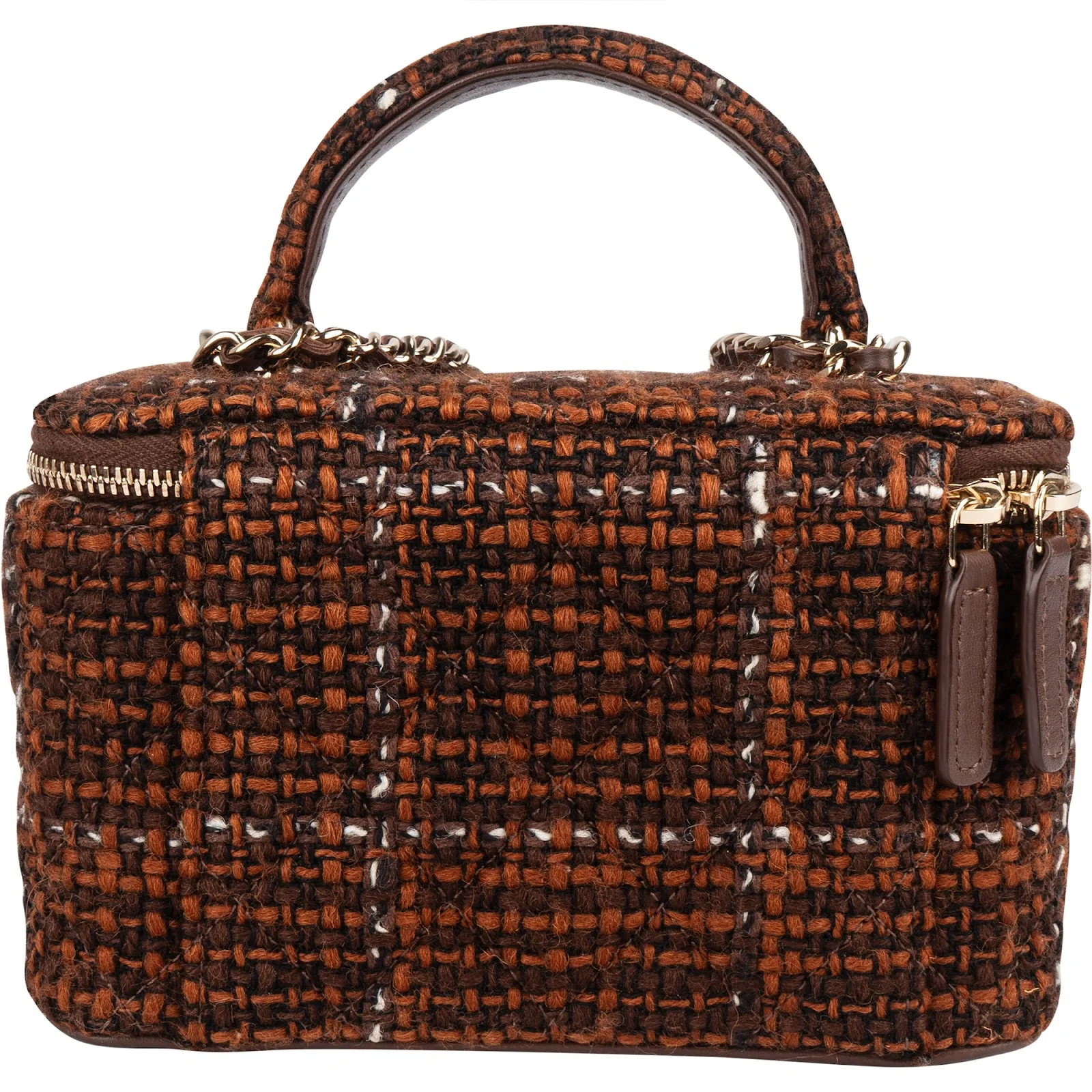 Chanel Stitching Tweed Vanity Case Crossbody Bag