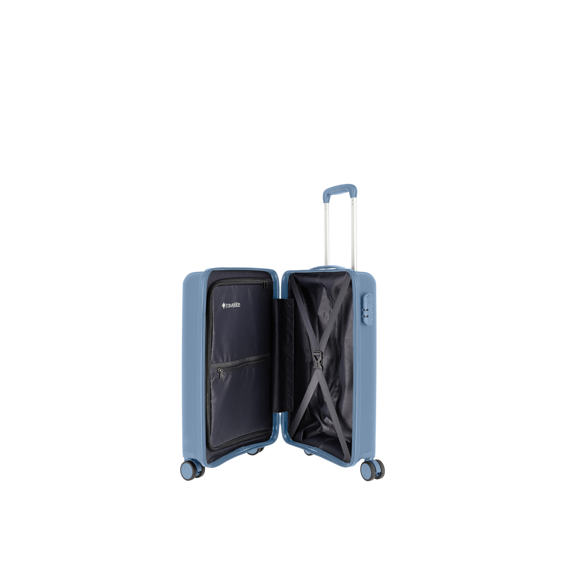 VAKA cabin luggage S with 4 wheels - blue-grey