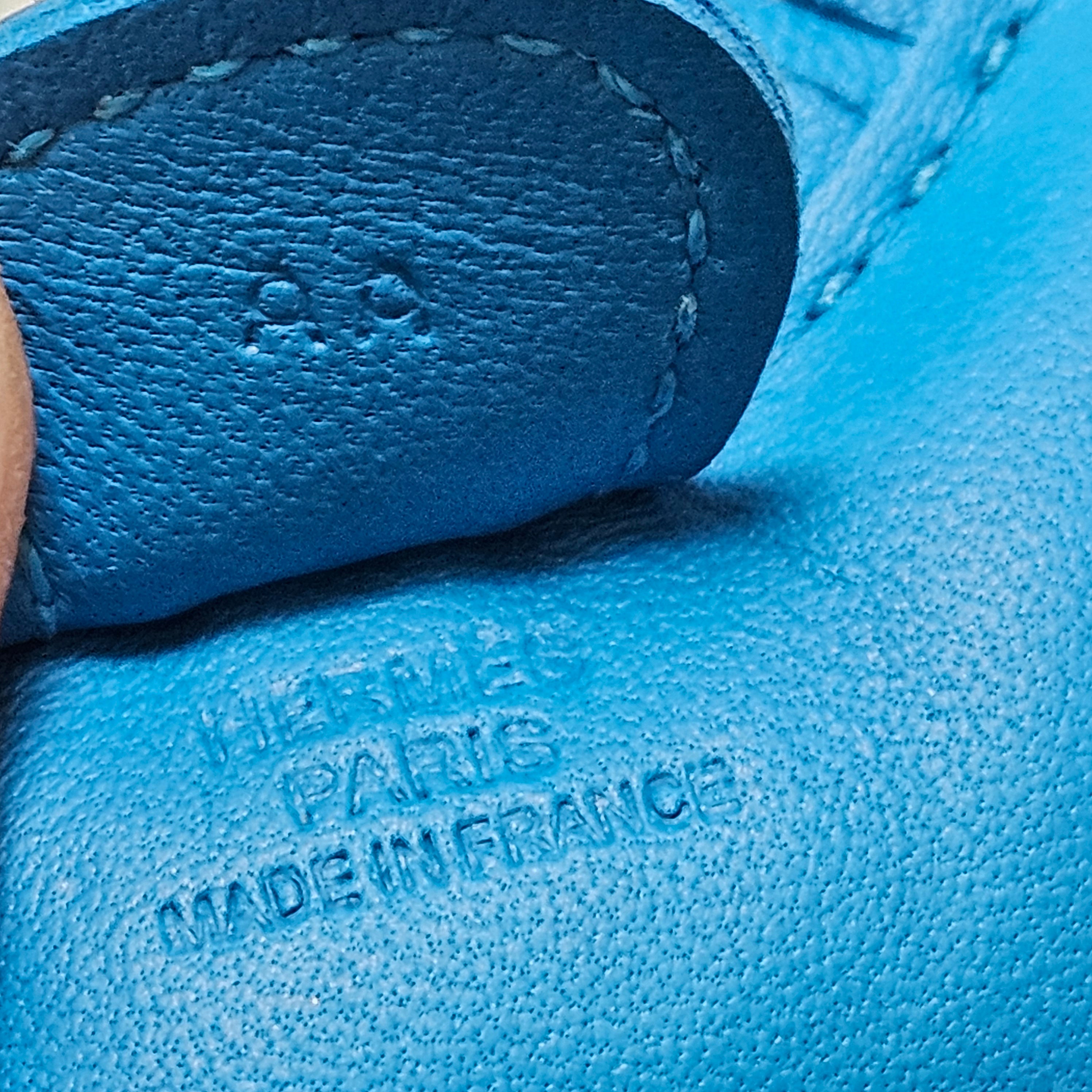 Hermès Blue Leather Rodeo Pendant