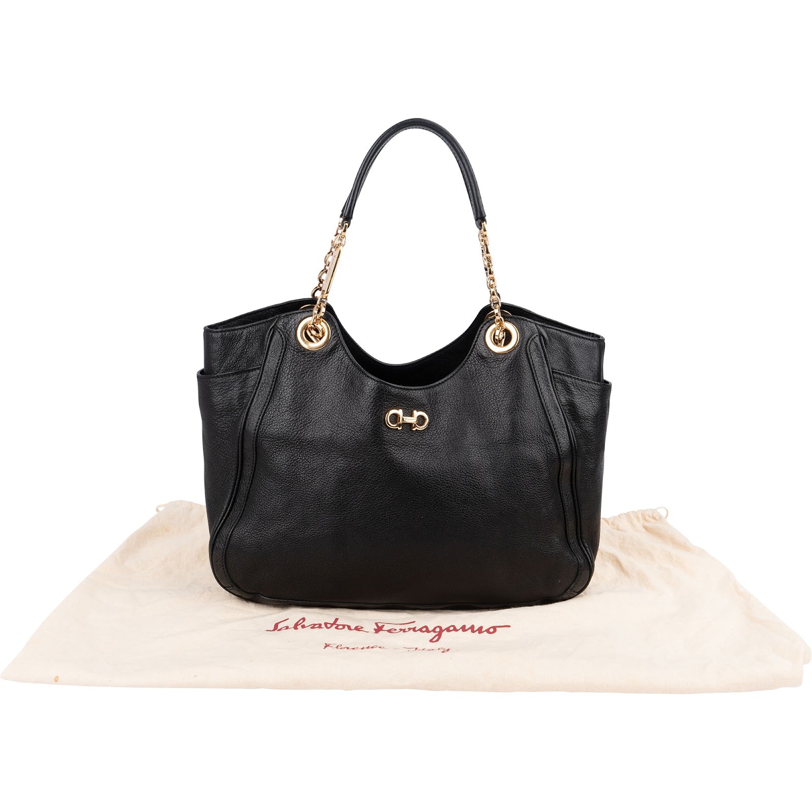 Sac à bandoulière Gancini en cuir grainé de Salvatore Ferragamo